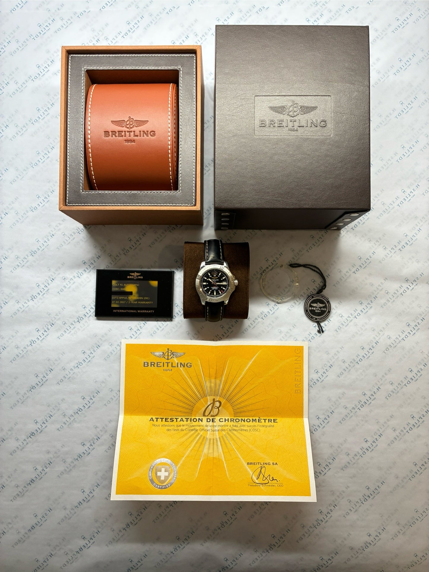 Breitling Colt Automatic / Lederarmband / Dornschließe / Full-Set / 2017