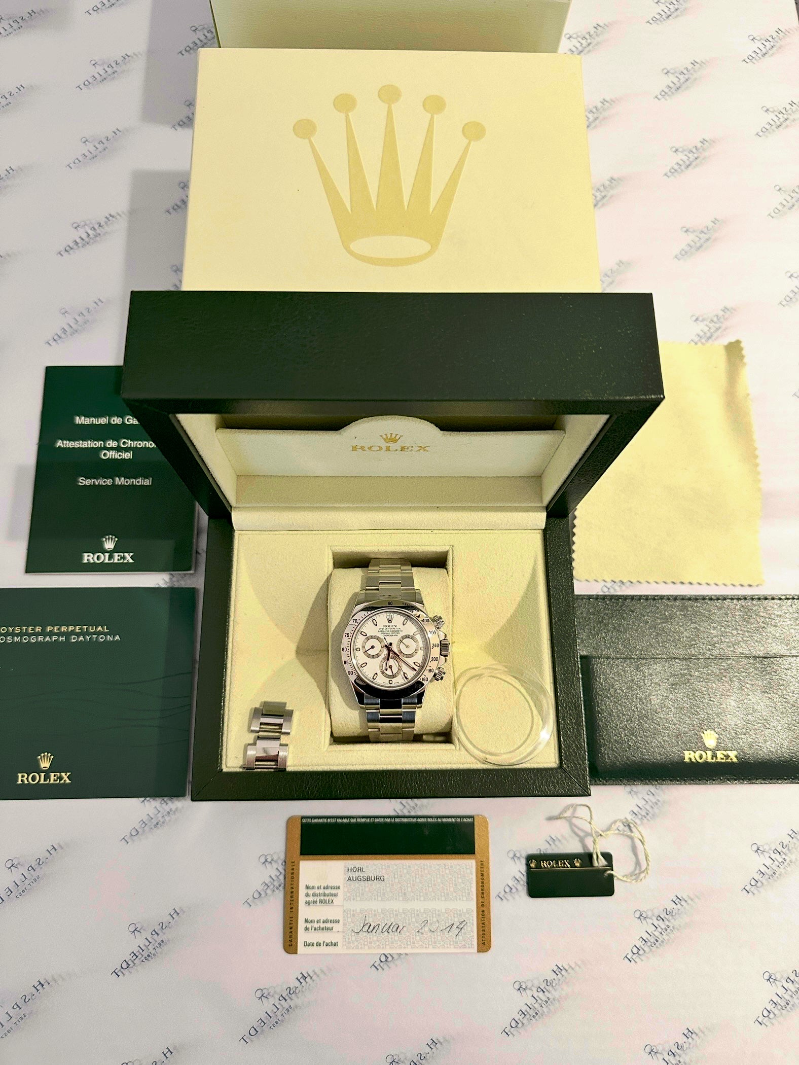 Rolex Daytona 116520 mit Garantiekarte und Box, aus Edelstahl, Baujahr 2014