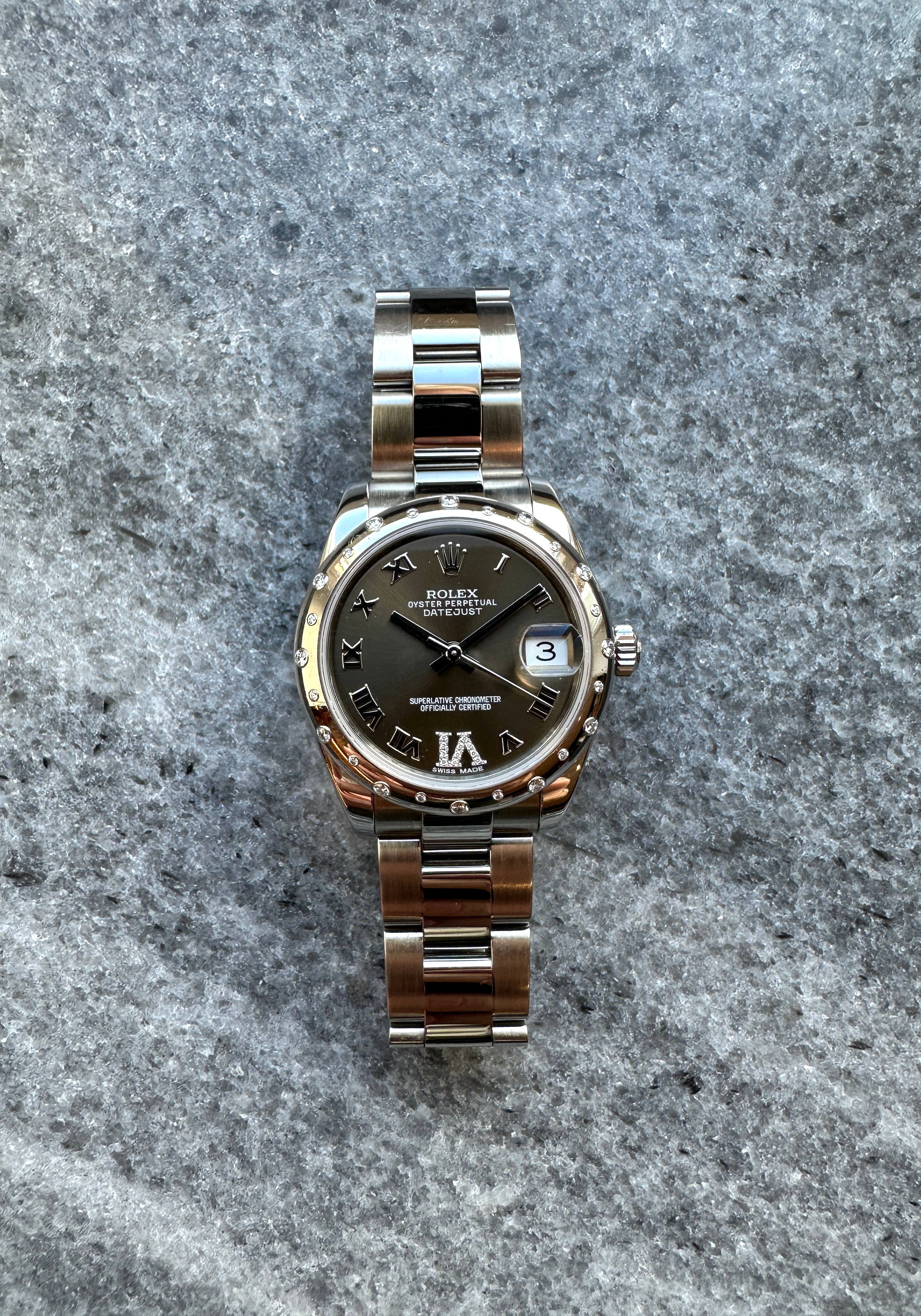 Datejust 31 Diamonds Bronze Brown / Box and Card / Service 2025 / LC100 from 2014