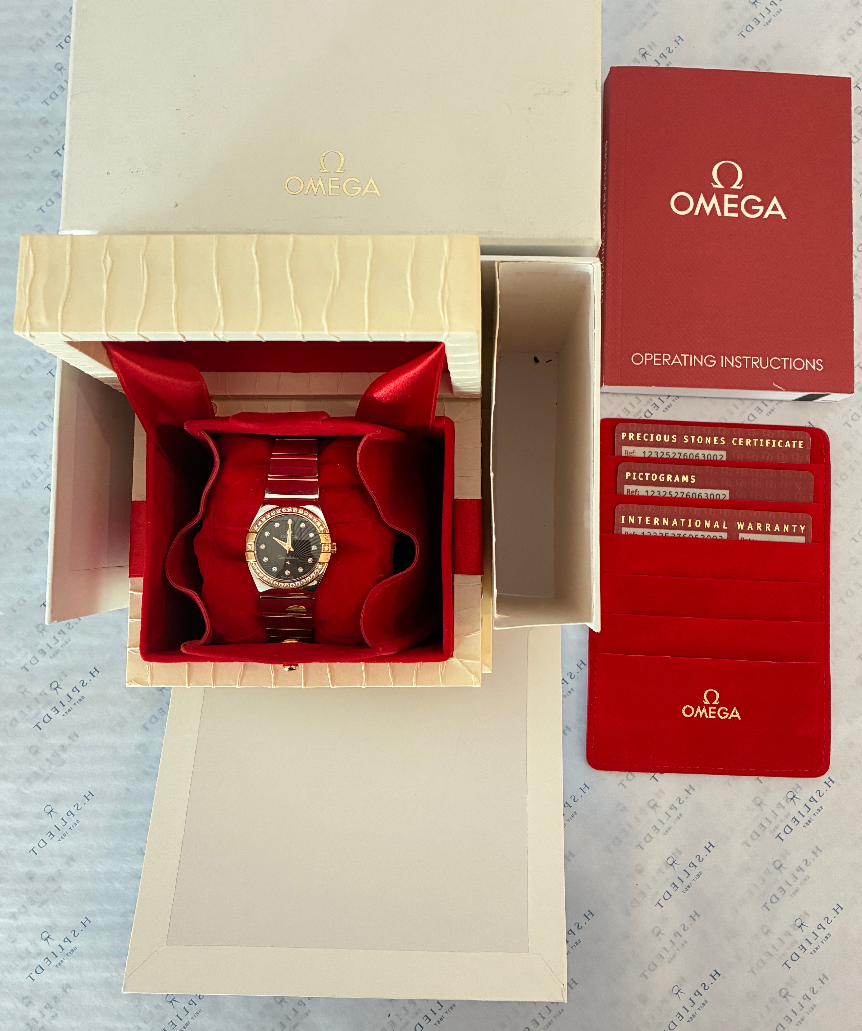 Omega Constellation Quartz Brown gebraucht, Stahl & Roségold Gehäuse, mit Dokumenten und Originalverpackung
