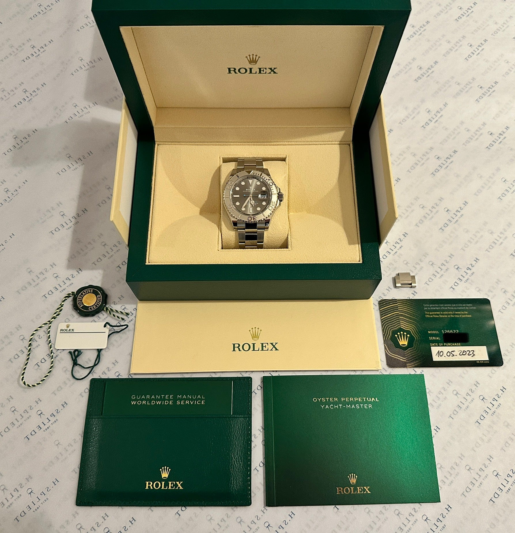 Rolex Yacht-Master 40 Rhodium, Stahl, Automatik, in Box mit Papieren und Garantiekarte