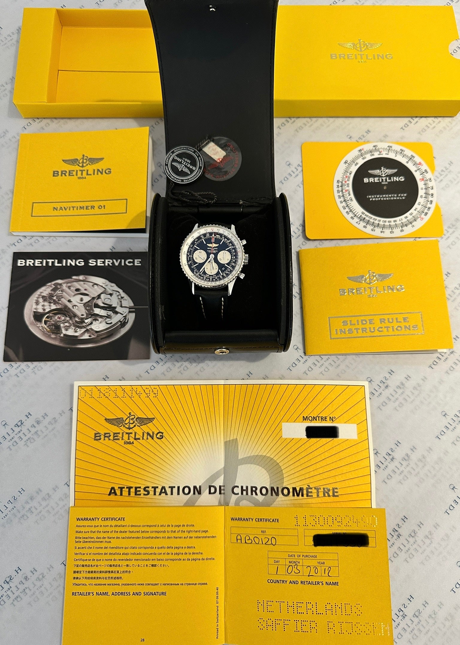 Breitling Navitimer B01 Automatik-Chronograph Edelstahl in schwarzer Box mit Papieren