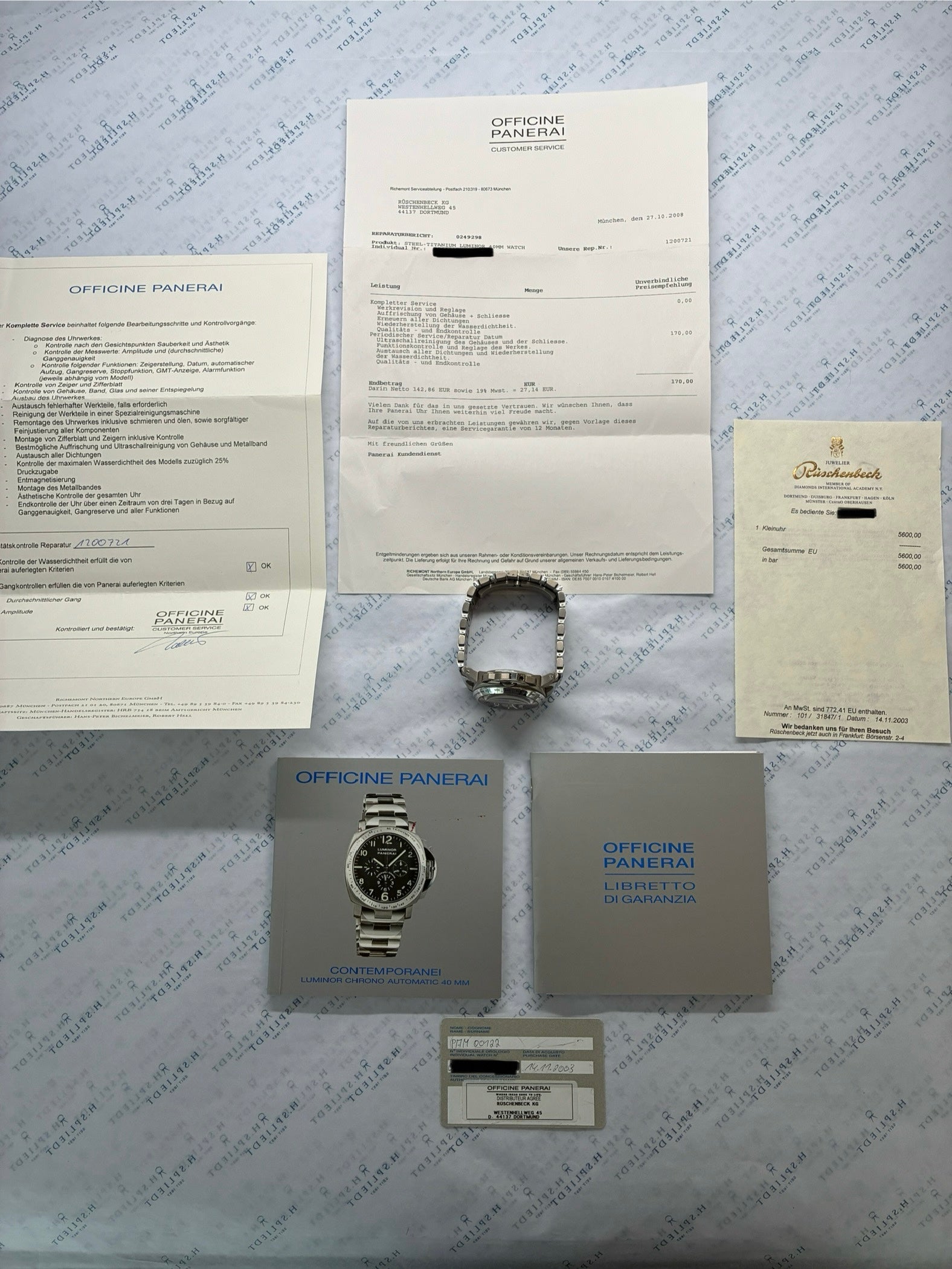 Panerai Luminor Chrono 40 mm Titangehäuse Automatik mit Box und Papieren aus dem Jahr 2003