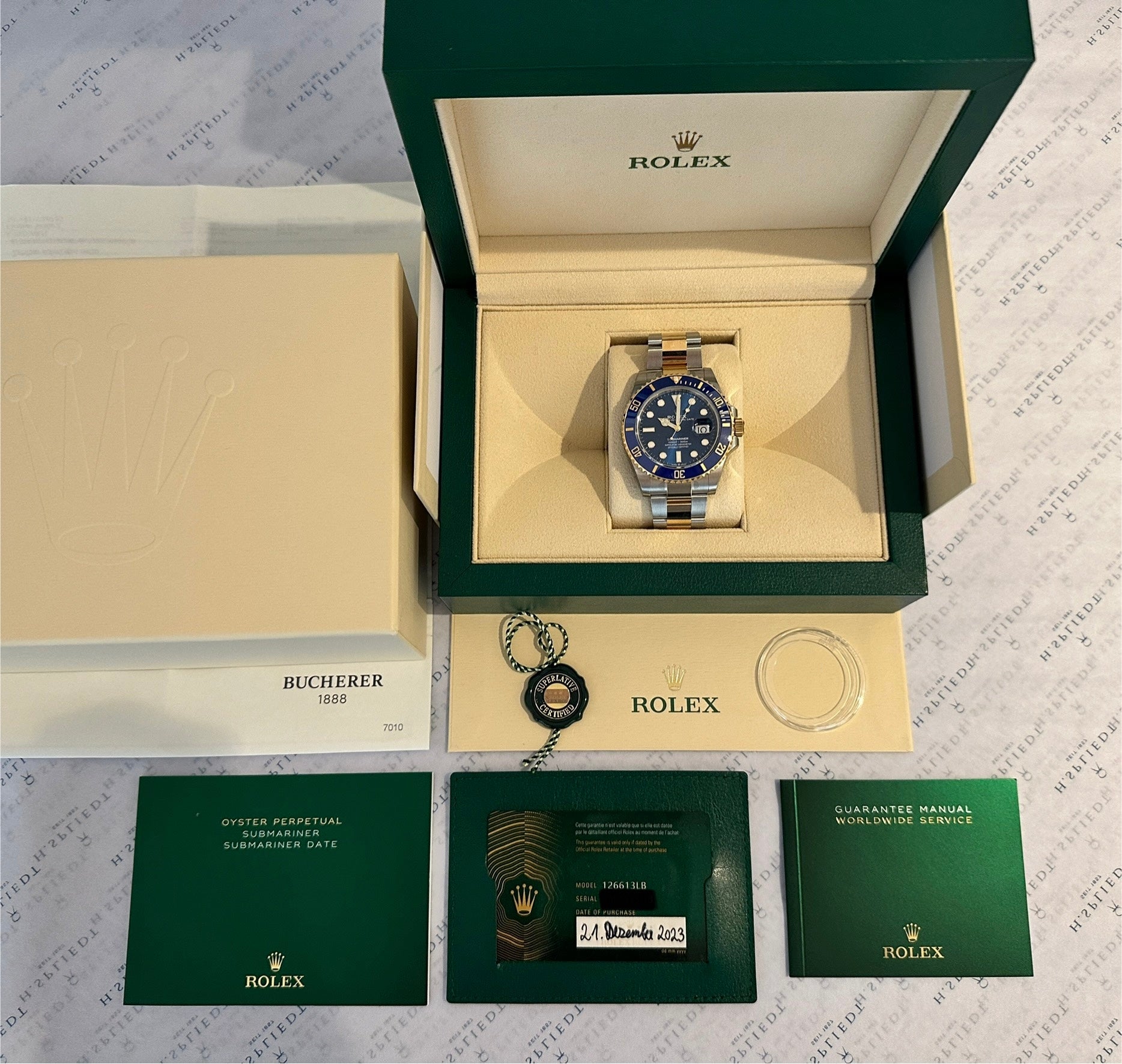 Rolex Submariner Date 126613LB Bicolor im Karton mit Papieren