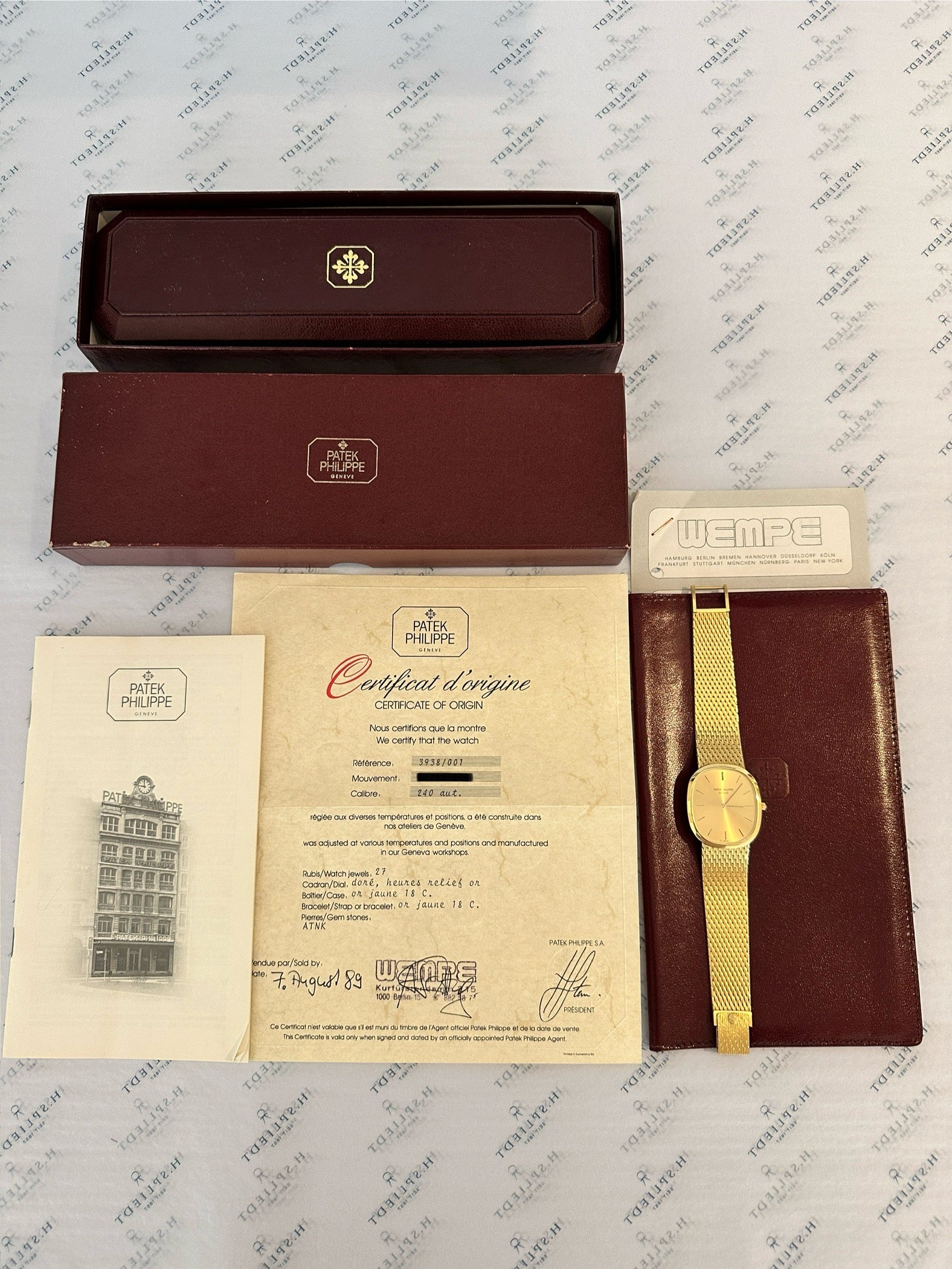 Patek Philippe Ellipse Gelbgold Herrenuhr mit Zertifikat und Box