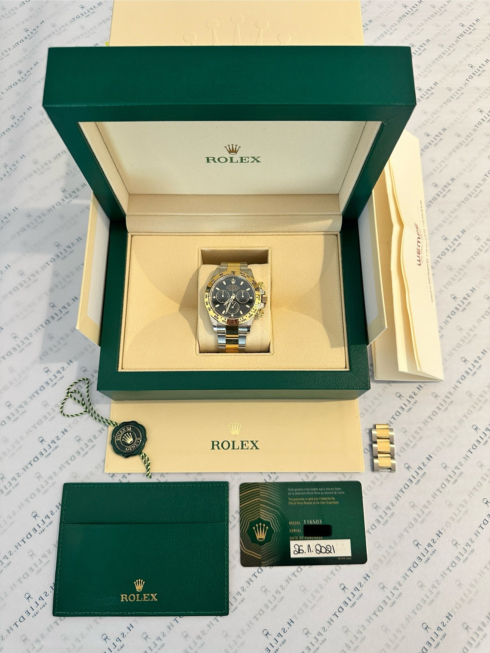 Rolex Daytona 116503 Stahl & Gold in Originalverpackung mit Garantiekarte