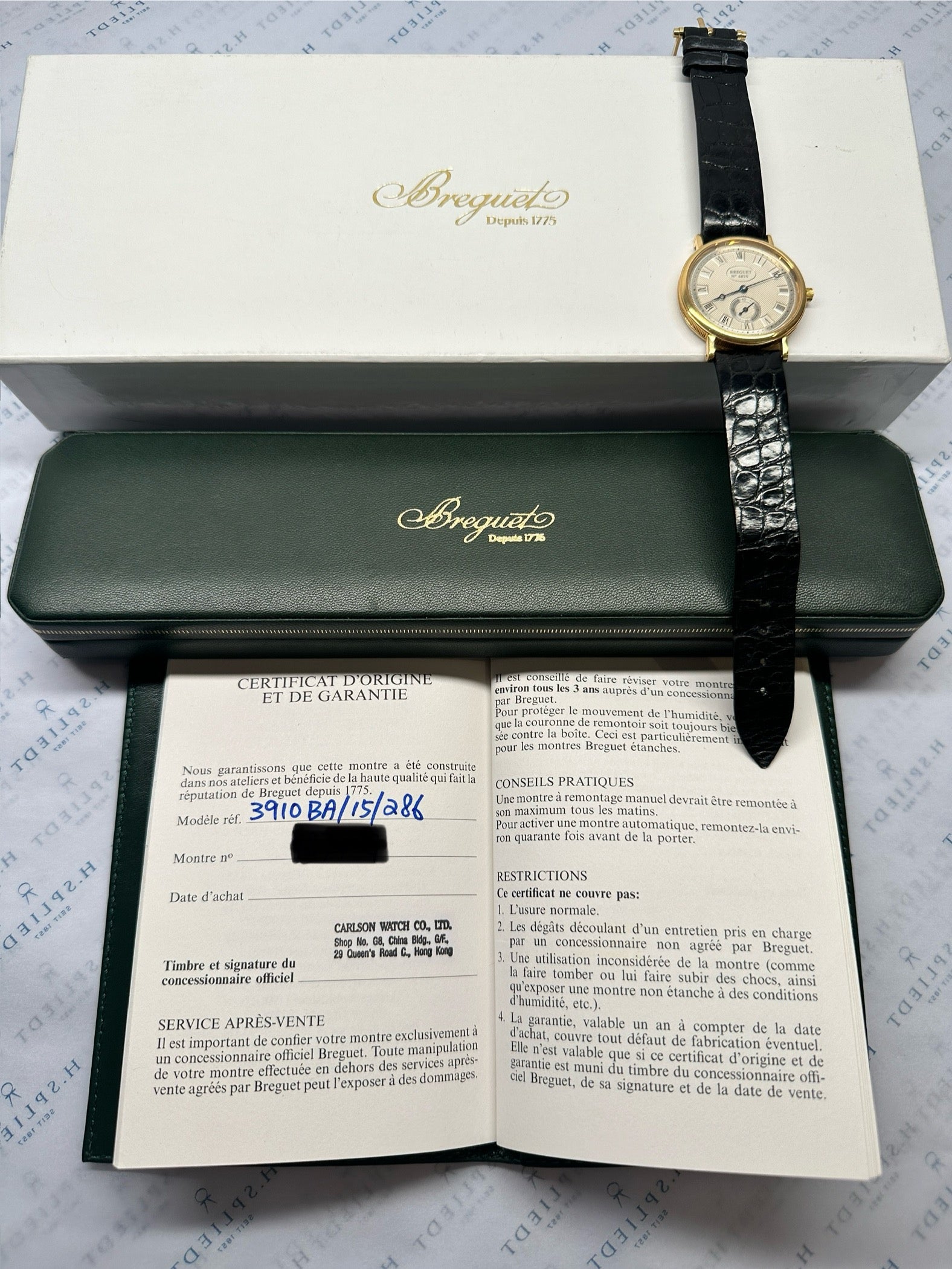 Breguet Classique Ref-3910BA-15-286 aus Gelbgold mit schwarzem Lederarmband