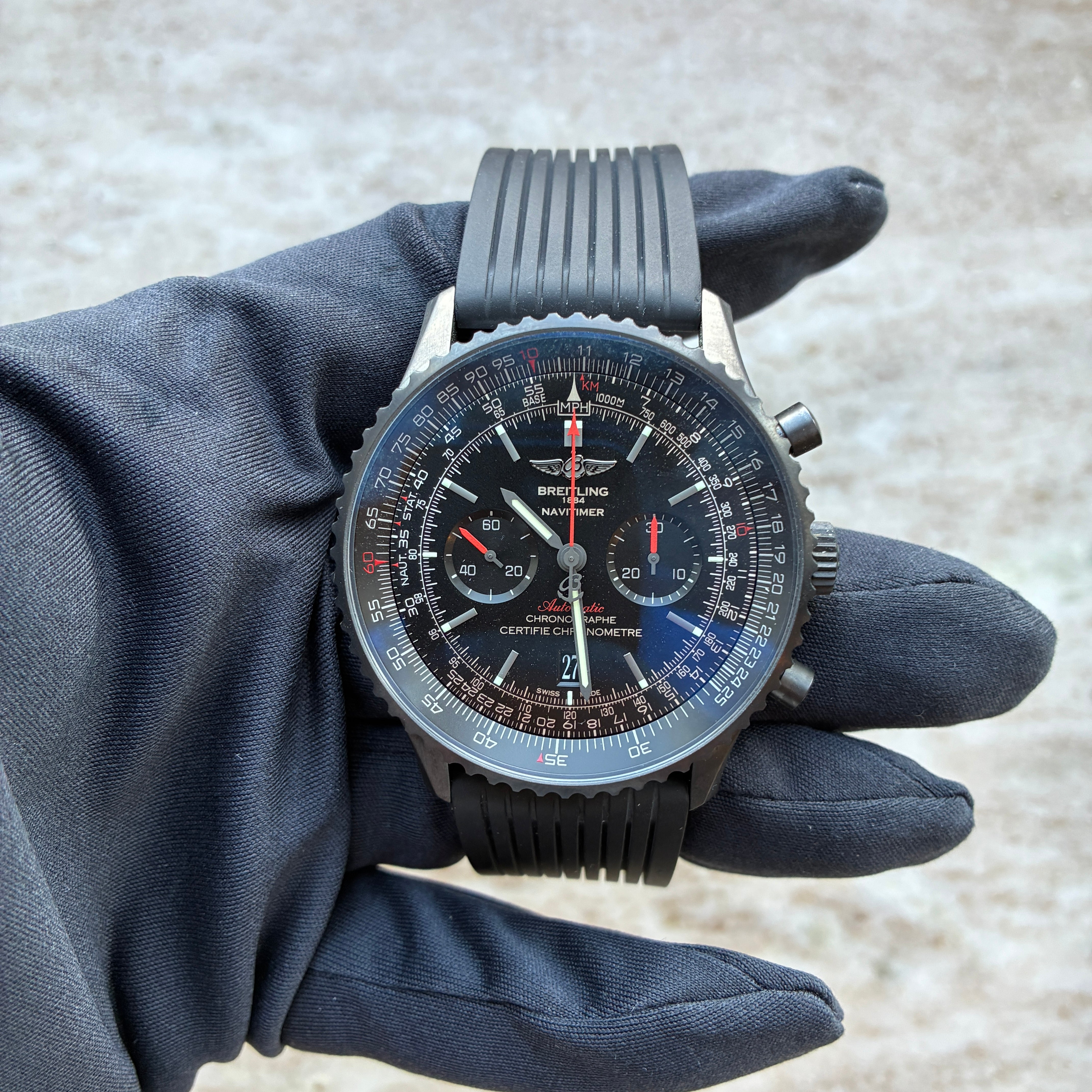 Navitimer 01 / Black steel / very good condt. / Full-Set / 2016