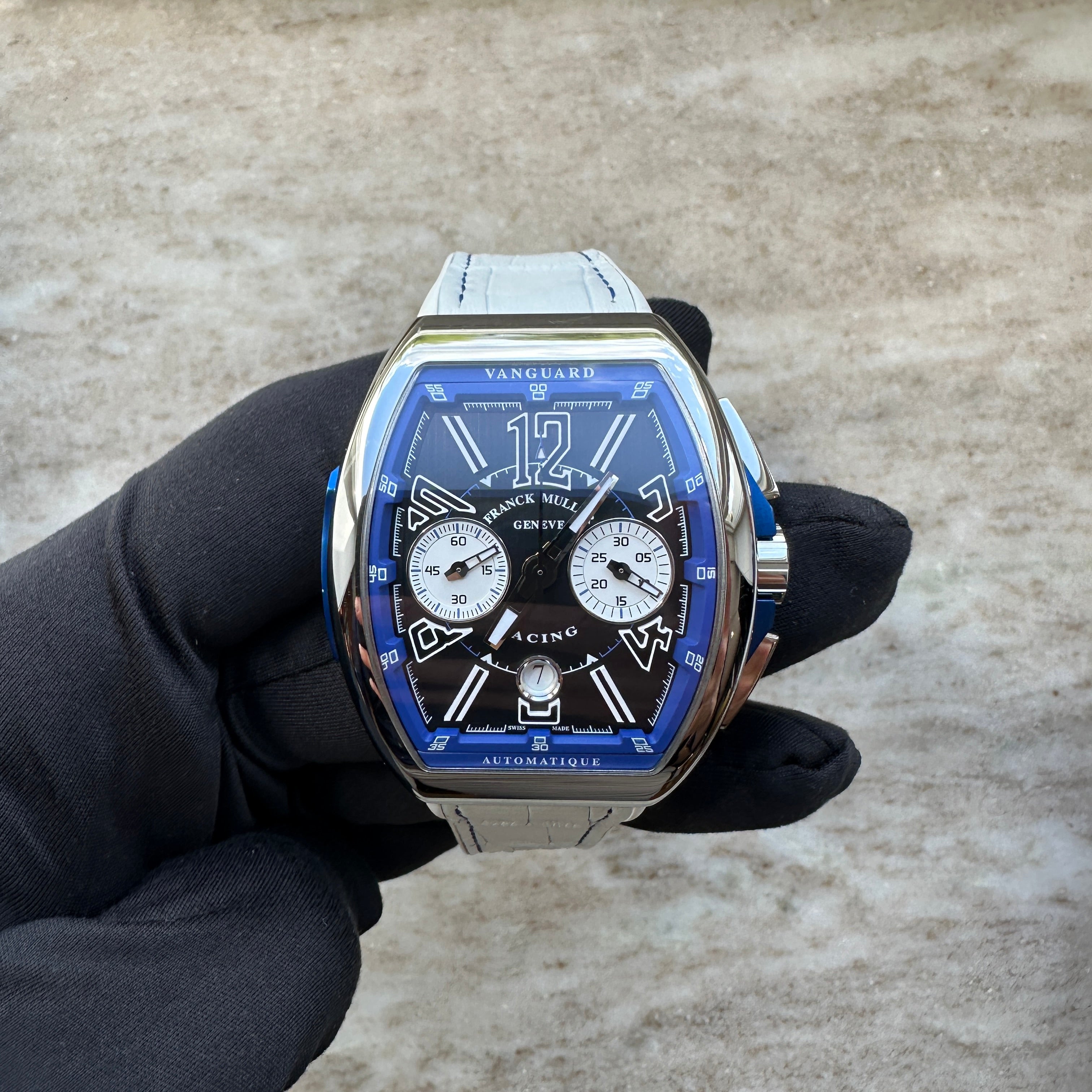 Vanguard Racing Chronograph Blue & Black / V45 / 2 STRAPS / Steel / Full Set / perfect Condition / Germany 2025