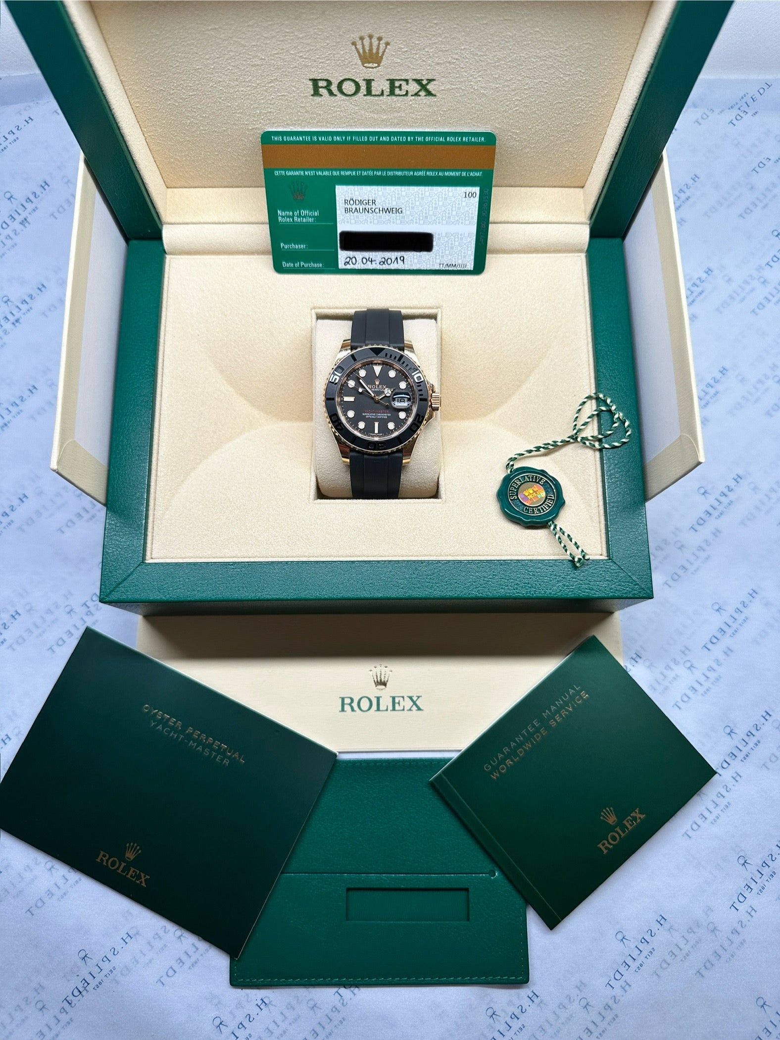 Rolex Yacht-Master 40 Ref. 116655 mit Roségoldgehäuse und schwarzem Zifferblatt in der Originalverpackung