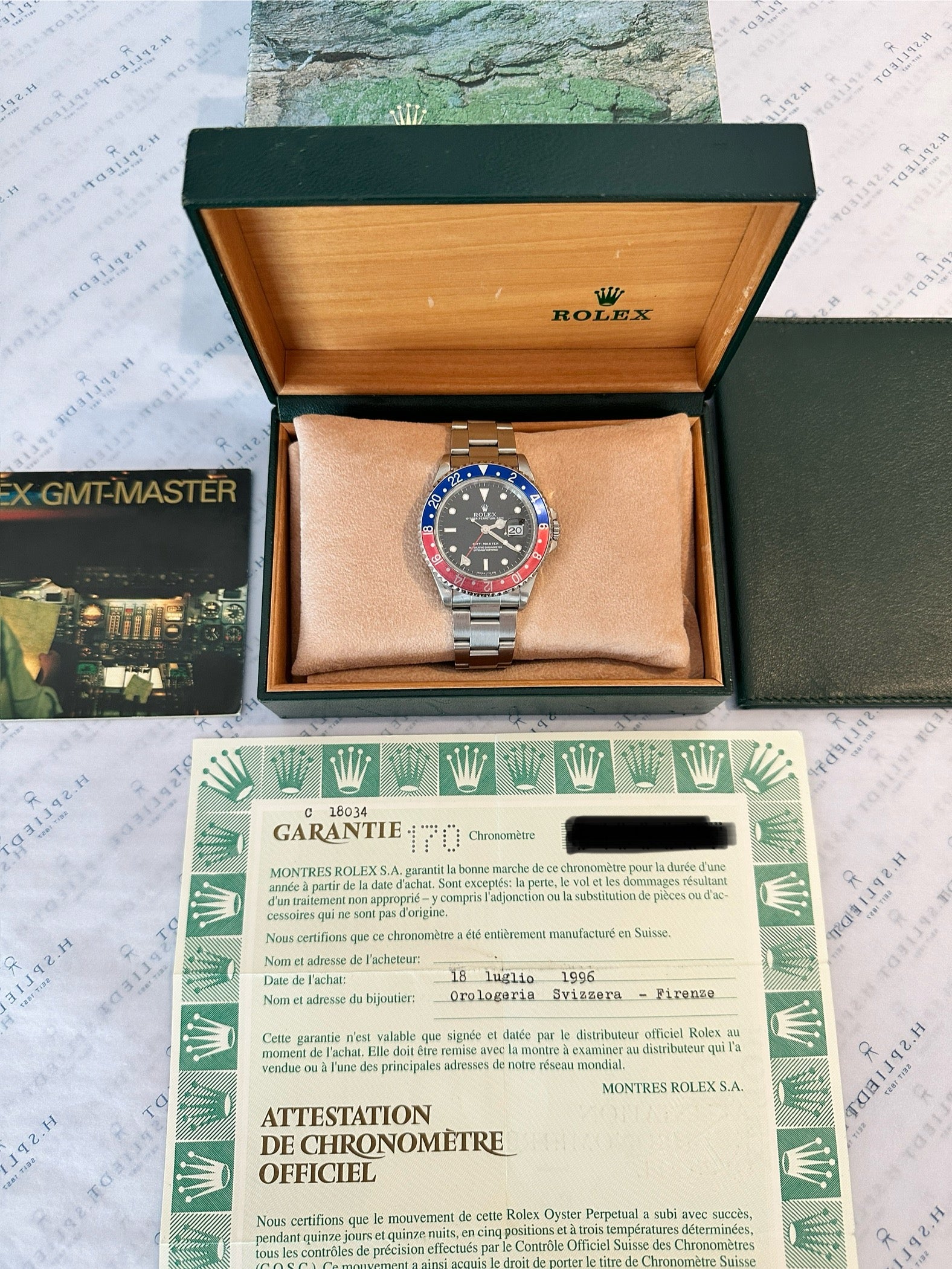 Rolex GMT-Master Ref. 16700 Oyster Stahlgehäuse in Originalverpackung mit Garantiekarte