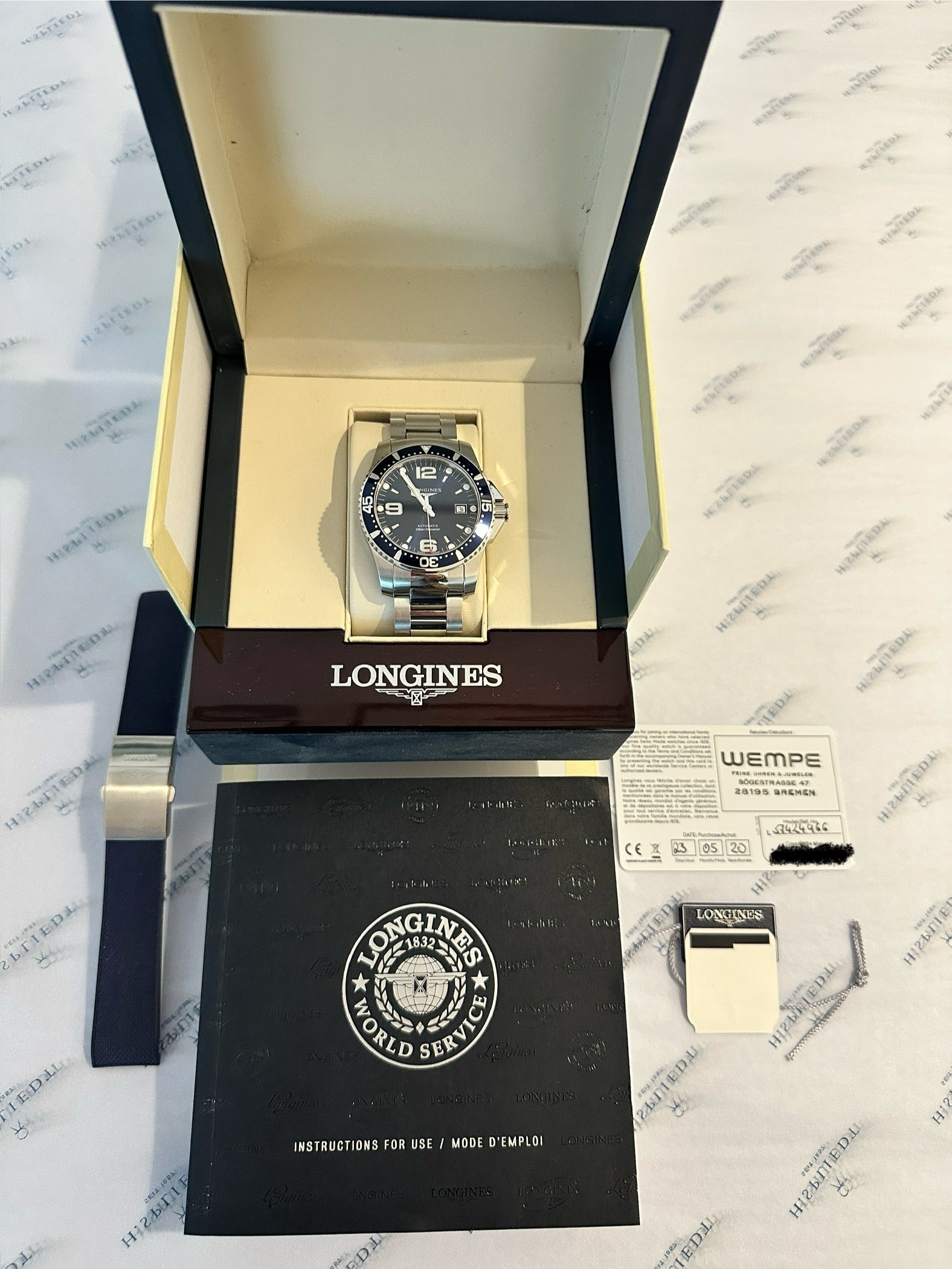 Longines - Longines Automatic Hydroconquest Blue (inkl. Kautschuk) - Juwelier Spliedt