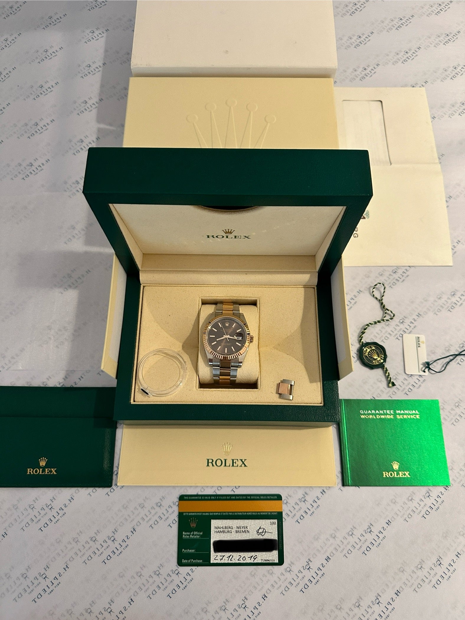 Rolex Datejust 41 Steel&Gold mit braunem Zifferblatt im Set mit Box und Papieren