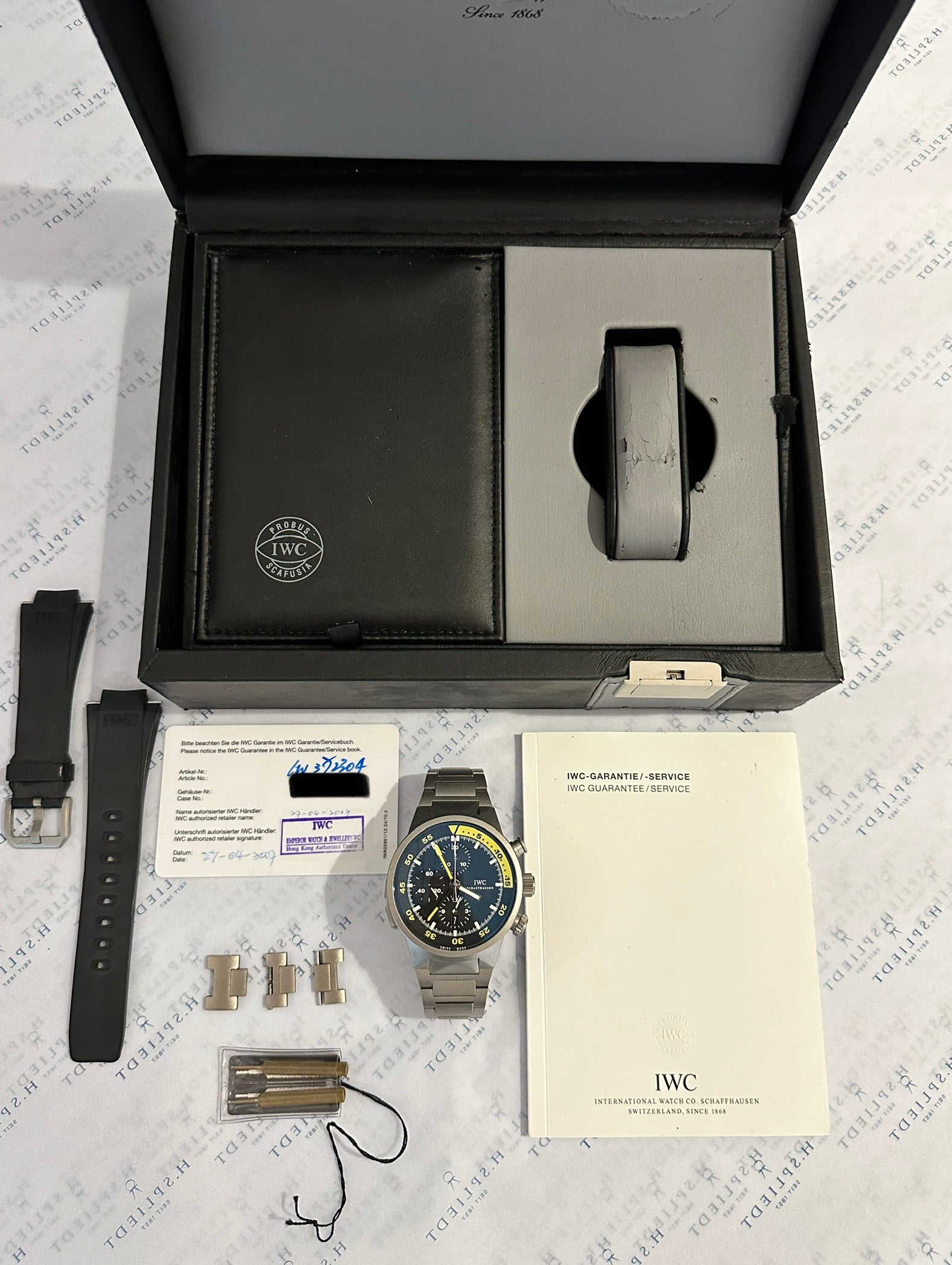 IWC Aquatimer Split Minute Chronograph aus Titan mit Kautschukband und Papieren