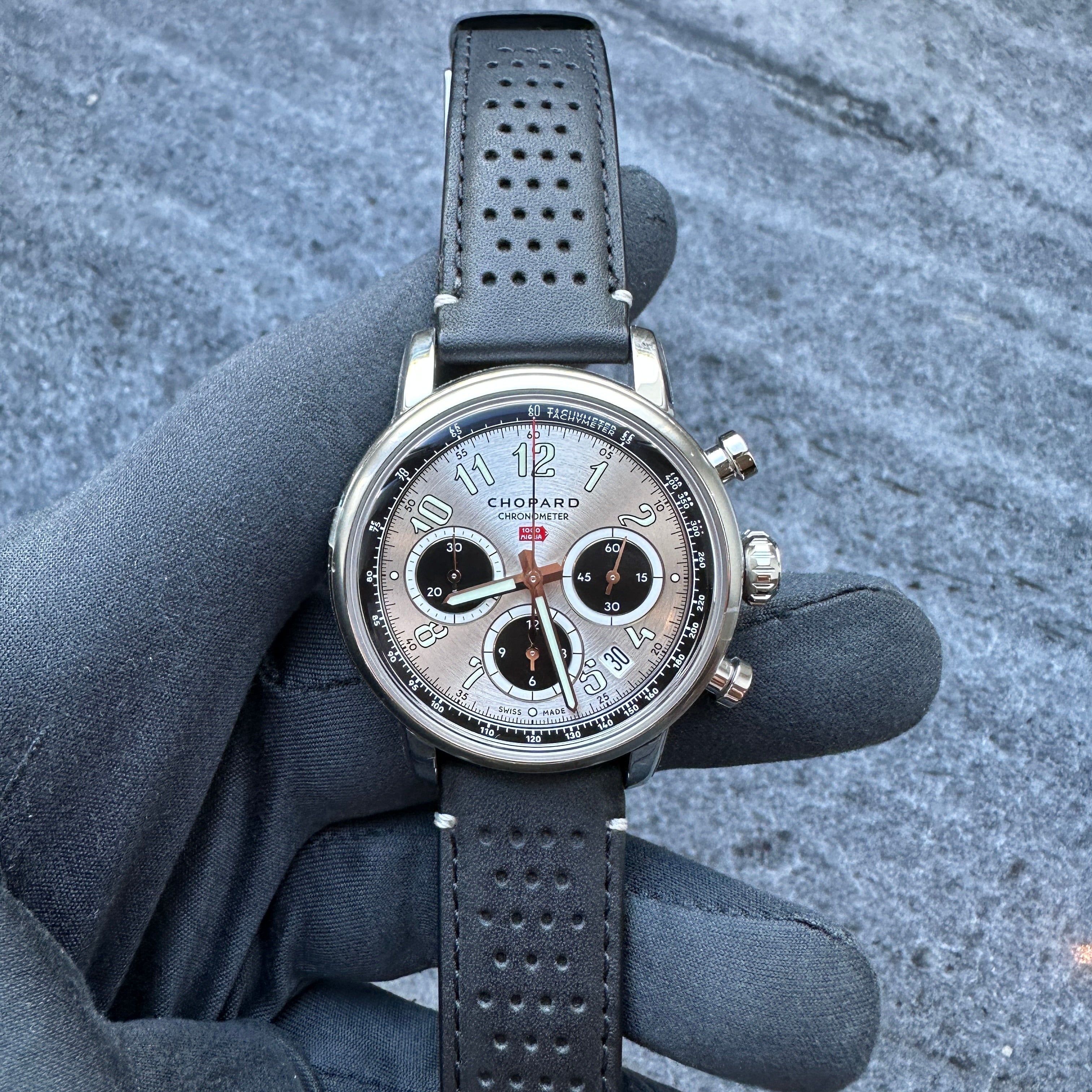 Mille Miglia Classic Chronograph Silver / premium Condition & Sticker / Germany / Full Set / like new / 2026