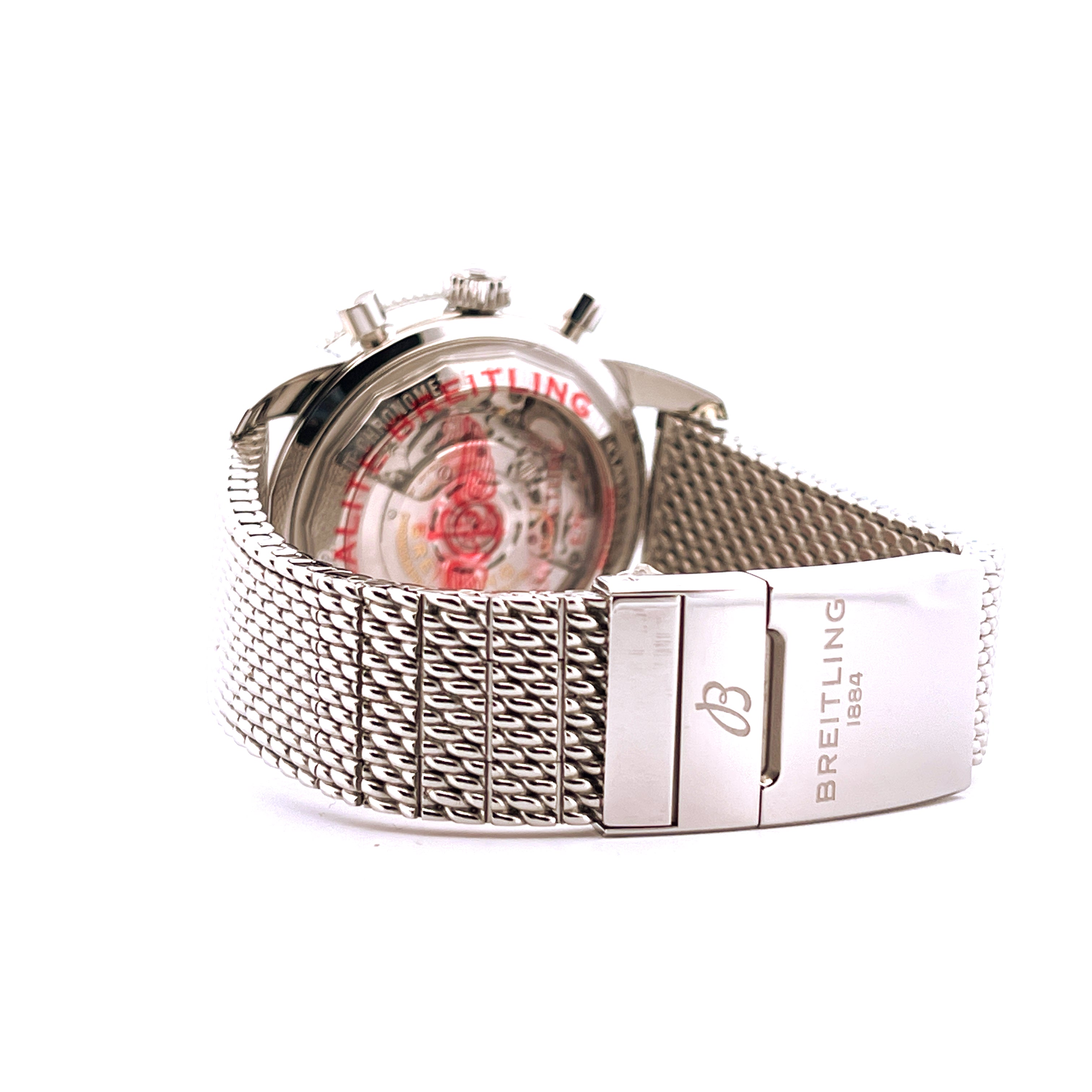 Breitling Superocean Héritage II B01 Chronograph Automatik mit Edelstahl-Mesh-Armband und Schließe
