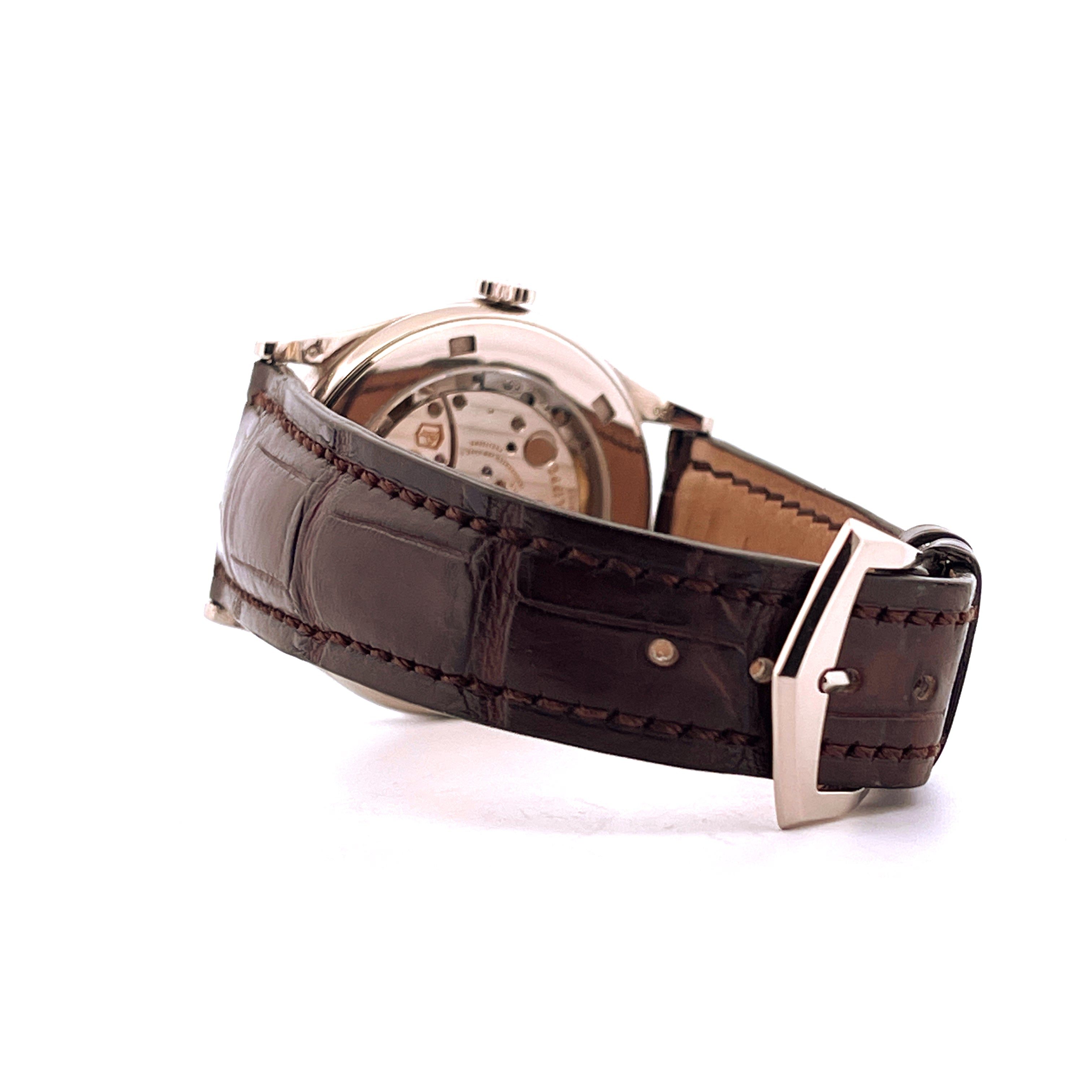 Patek Philippe Calatrava 5296G-010 Weißgold Lederarmband mit Schließe Rückansicht
