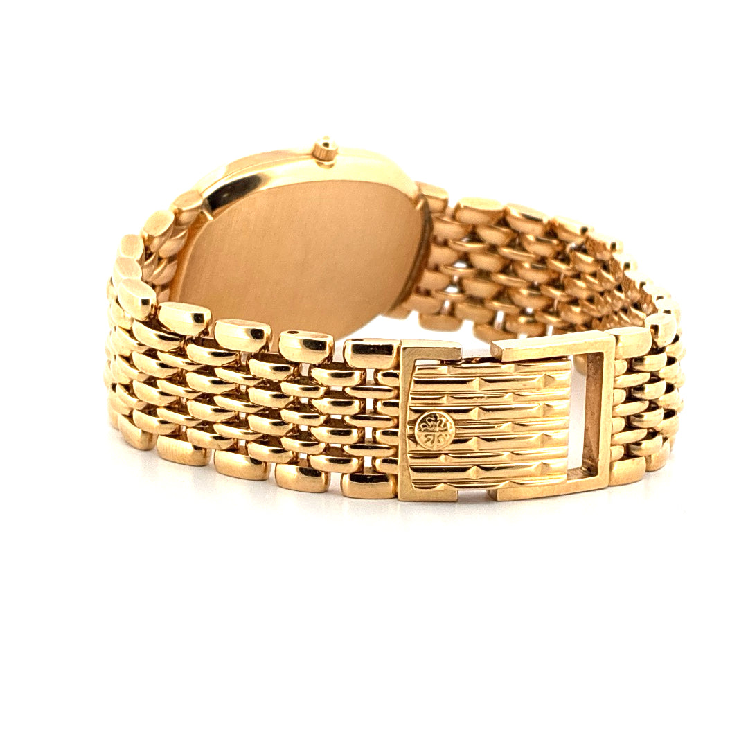 Patek Philippe Ellipse d´Or Gelbgold Armbanduhr, Seitenansicht des Armbands mit Schließe