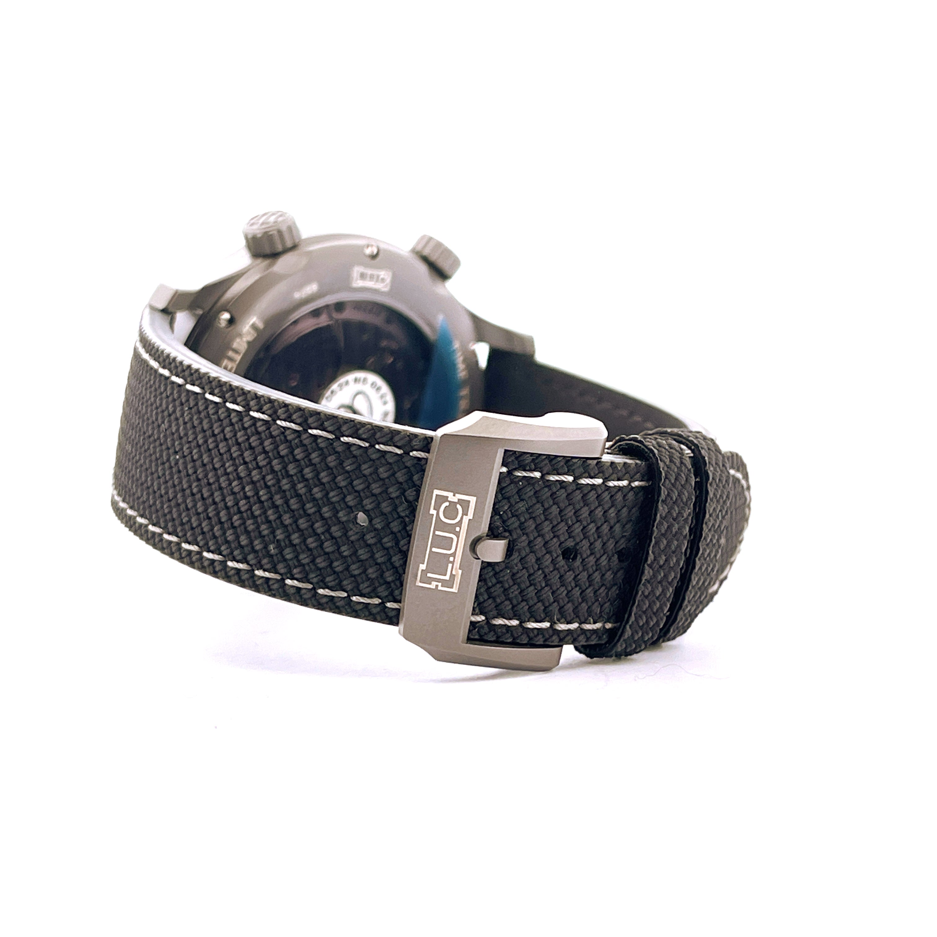Chopard L.u.c Time Traveler One Black Schließe und schwarzes Armband im Detail