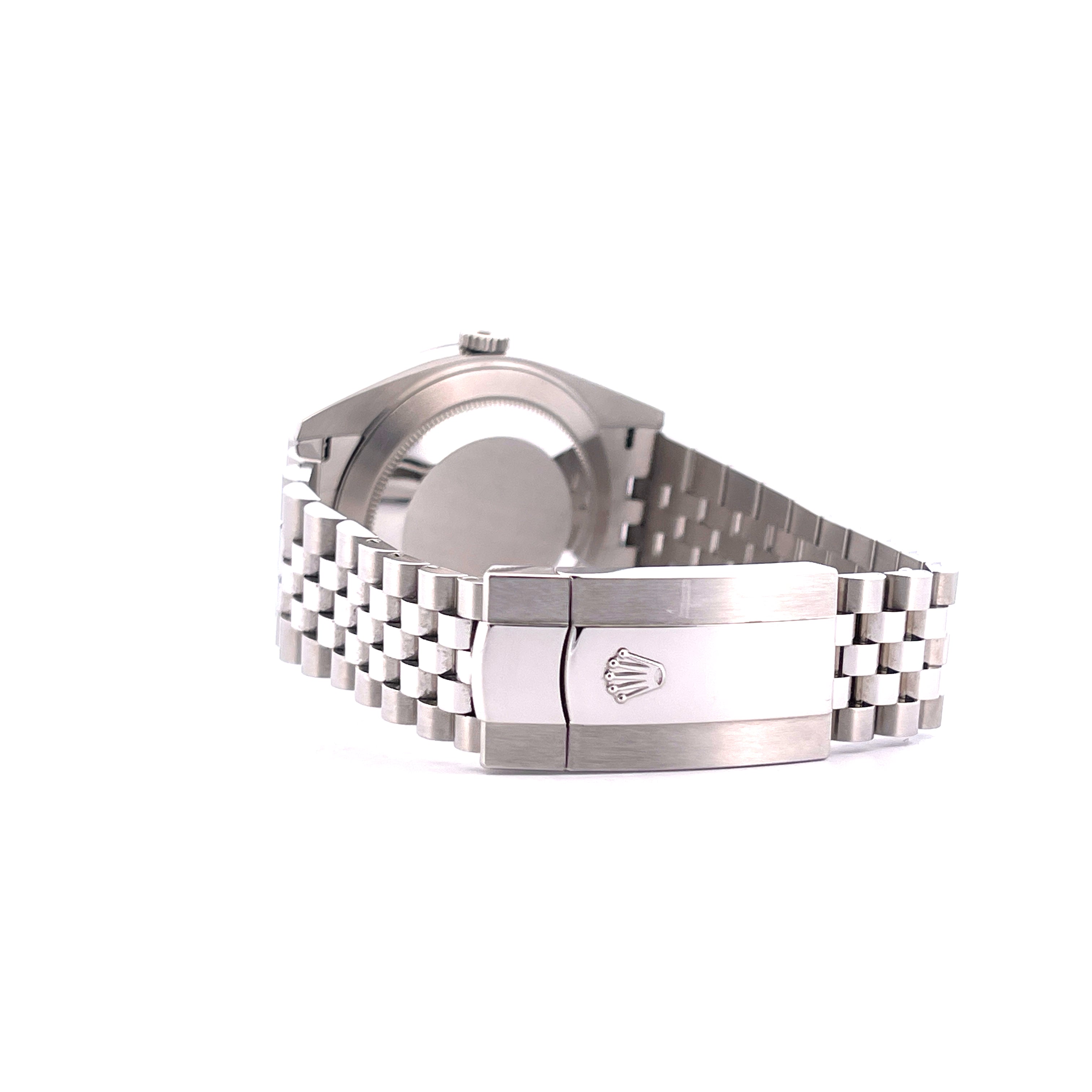 Rolex Datejust 41 Gehäuse aus Stahl mit Jubilé-Armband und Schließe mit Krone