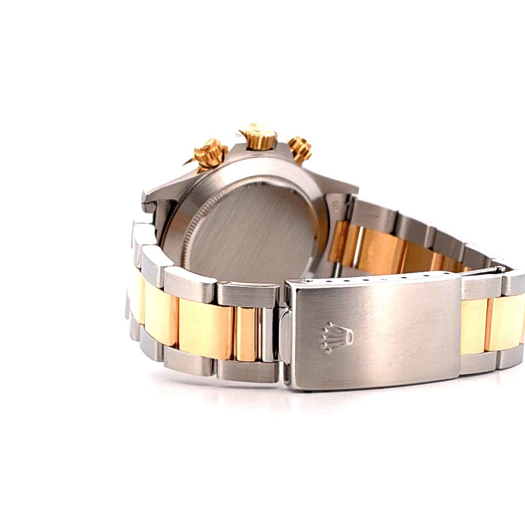 Rolex Daytona Bicolor Armband und Schliesse im Seitenprofil auf weissem Hintergrund