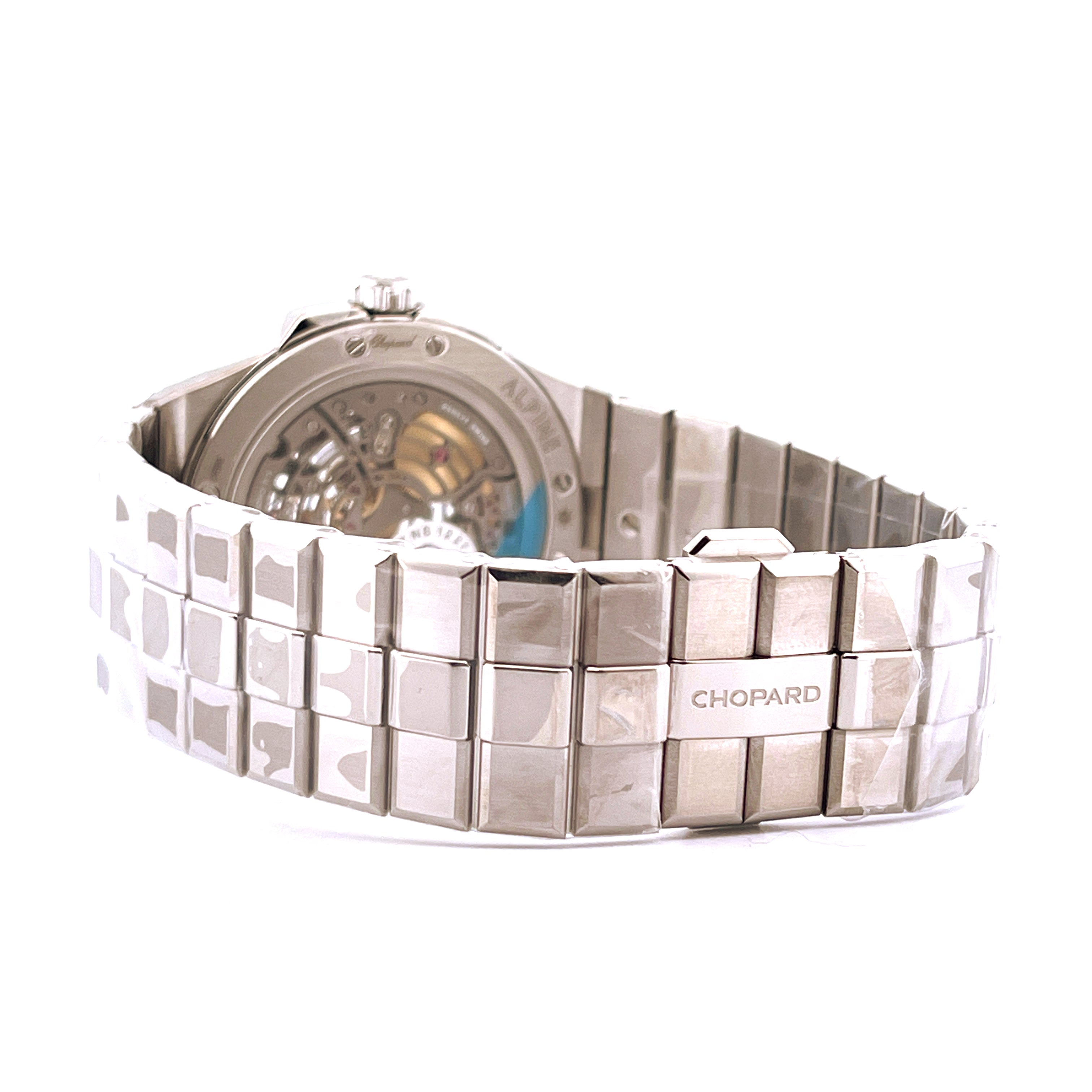 Chopard Alpine Eagle 41 Xp Titan Rückseite mit Automatikwerk und markantem Armband