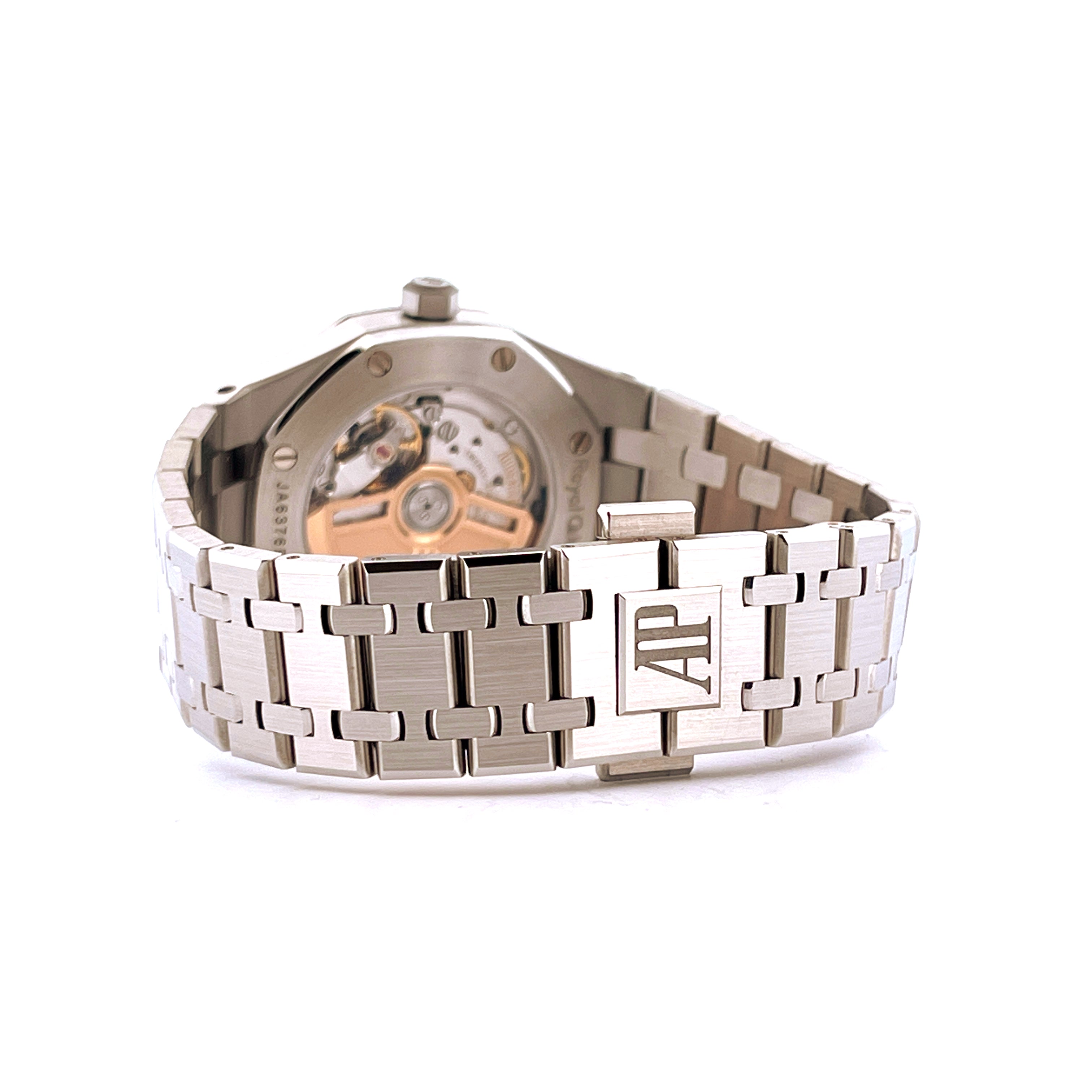 Audemars Piguet Royal Oak 34mm Automatik, Rückansicht des Edelstahlarmbands mit AP-Schließe