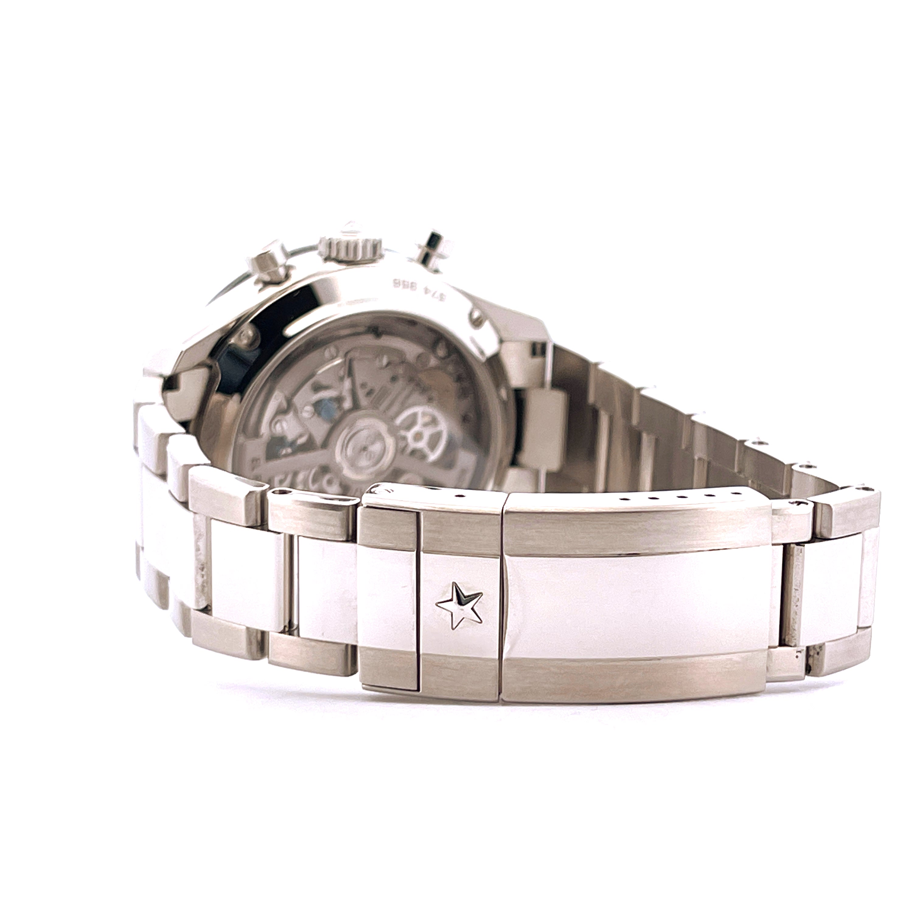Zenith Chronomaster Sport 2021 Seitenansicht mit sichtbarem Werk und Stern-Logo auf der Schließe