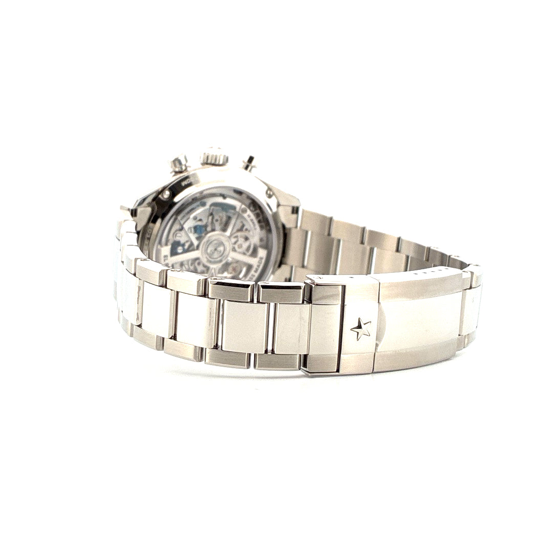 Zenith Chronomaster Open Automatic 39.5 mm Edelstahlarmband mit Stern-Logo an der Schließe und Sichtboden