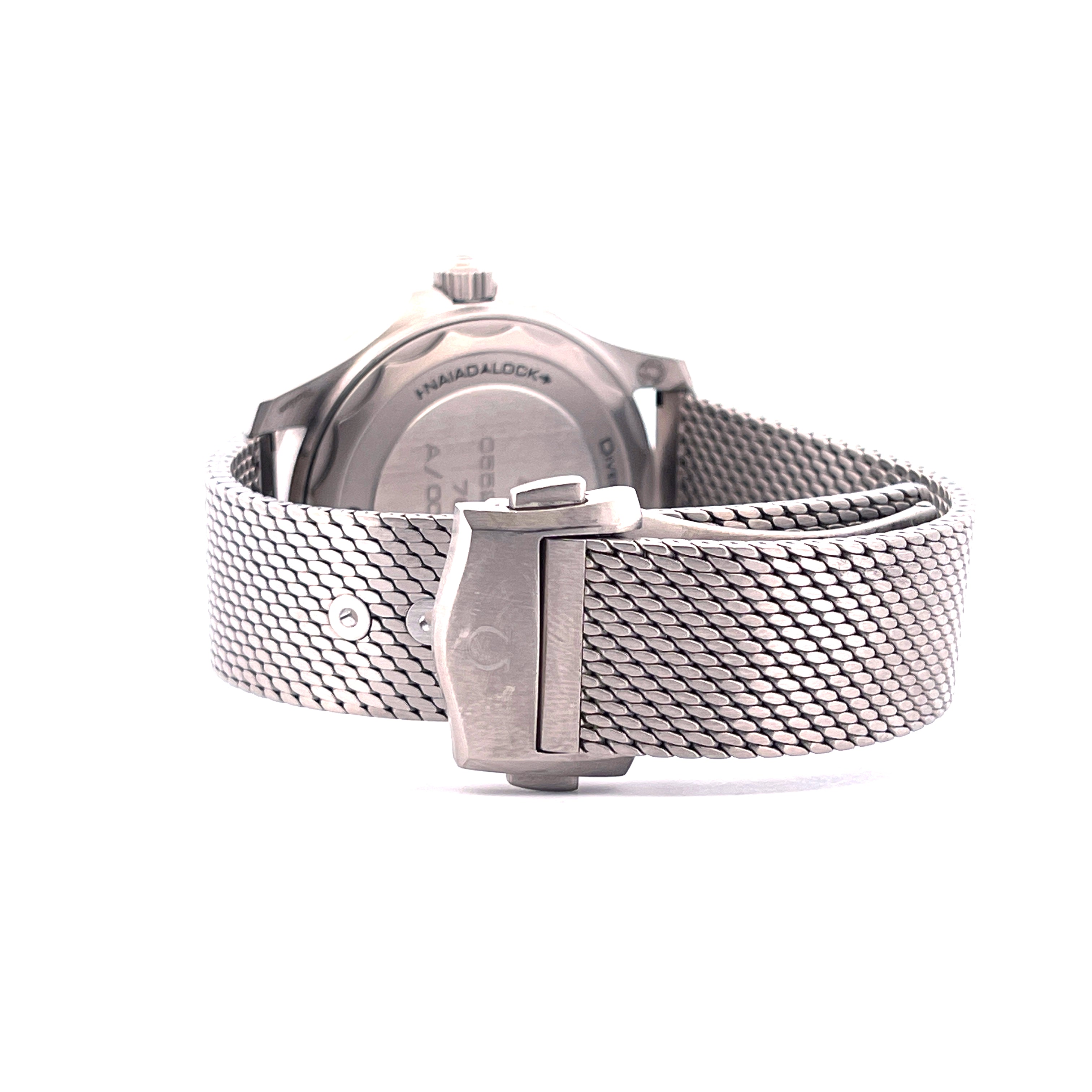 Omega Seamaster Diver 300m Titan, Rückseite mit Titanarmband und Schließe