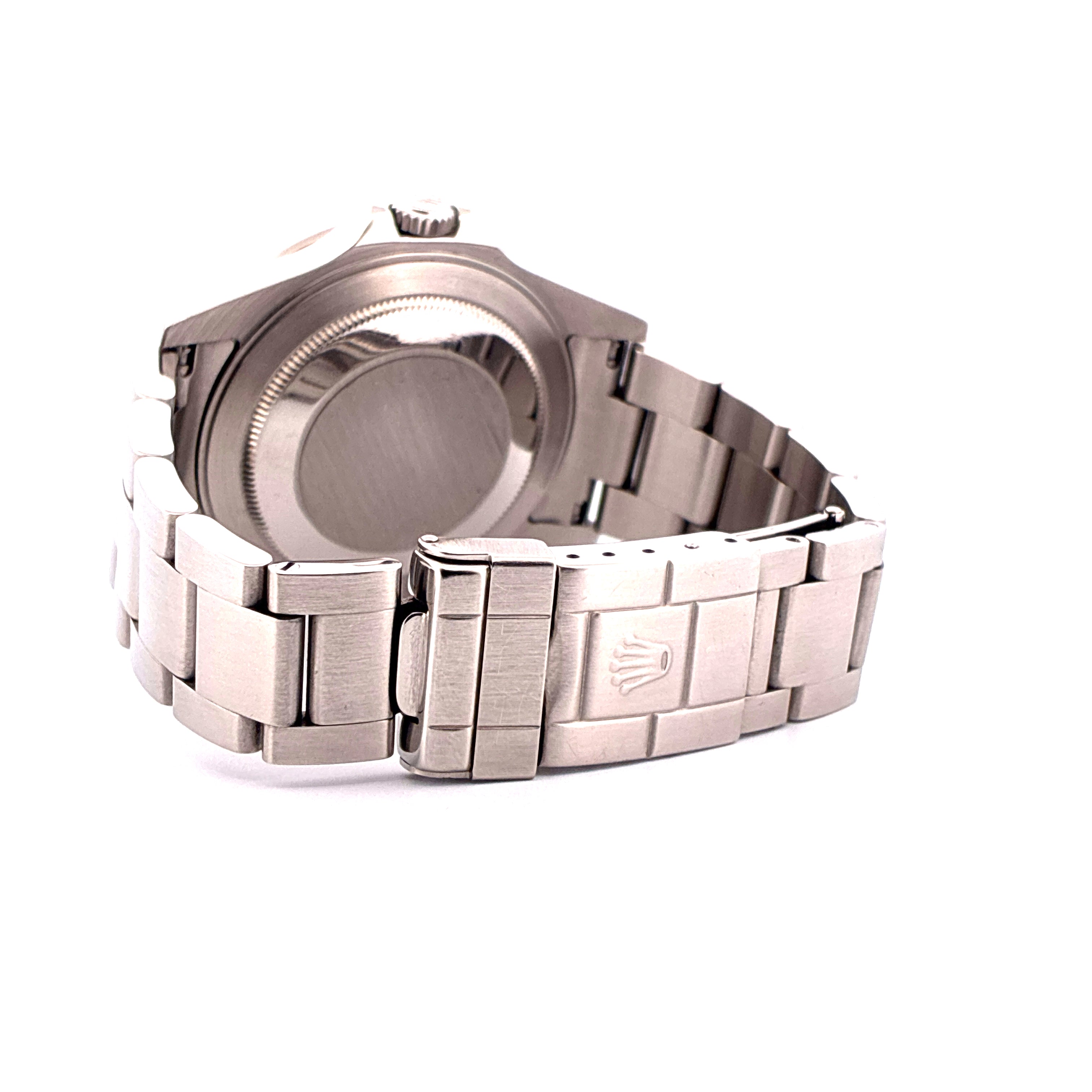 Rolex Explorer II Stahl Armband und Schließe im Detail mit Krone