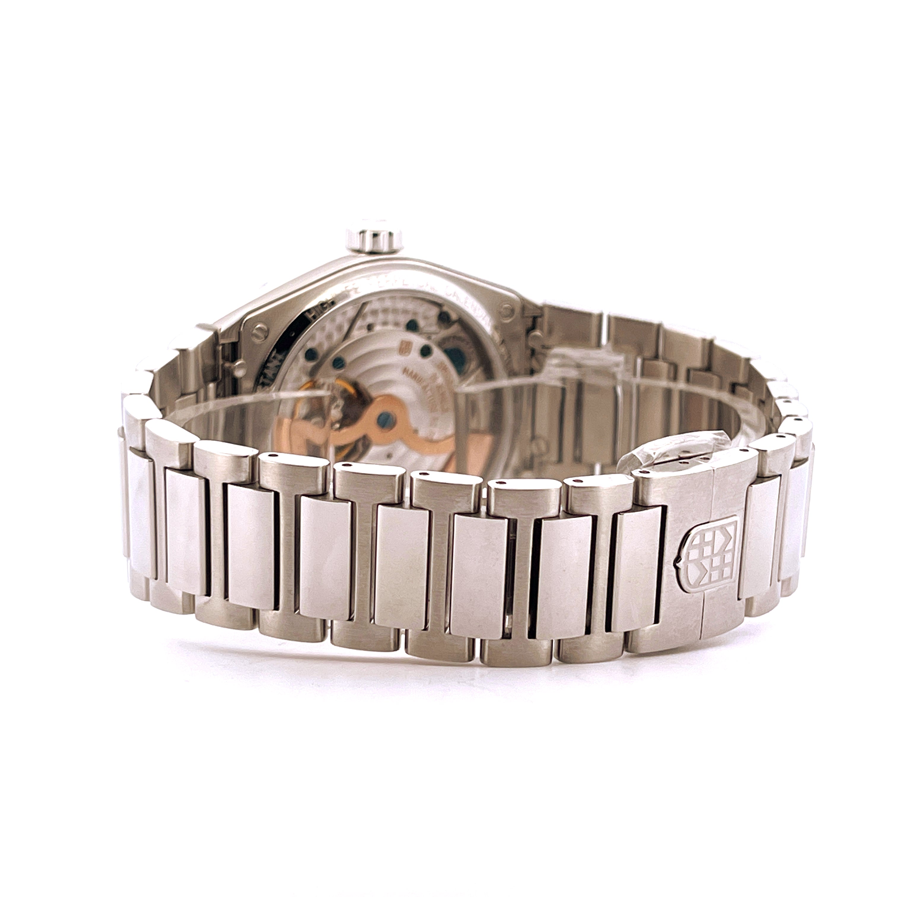 Frederique Constant Highlife Perpetual Calendar Manufacture Automatique von der Seite mit geschlossenem Edelstahlarmband u…