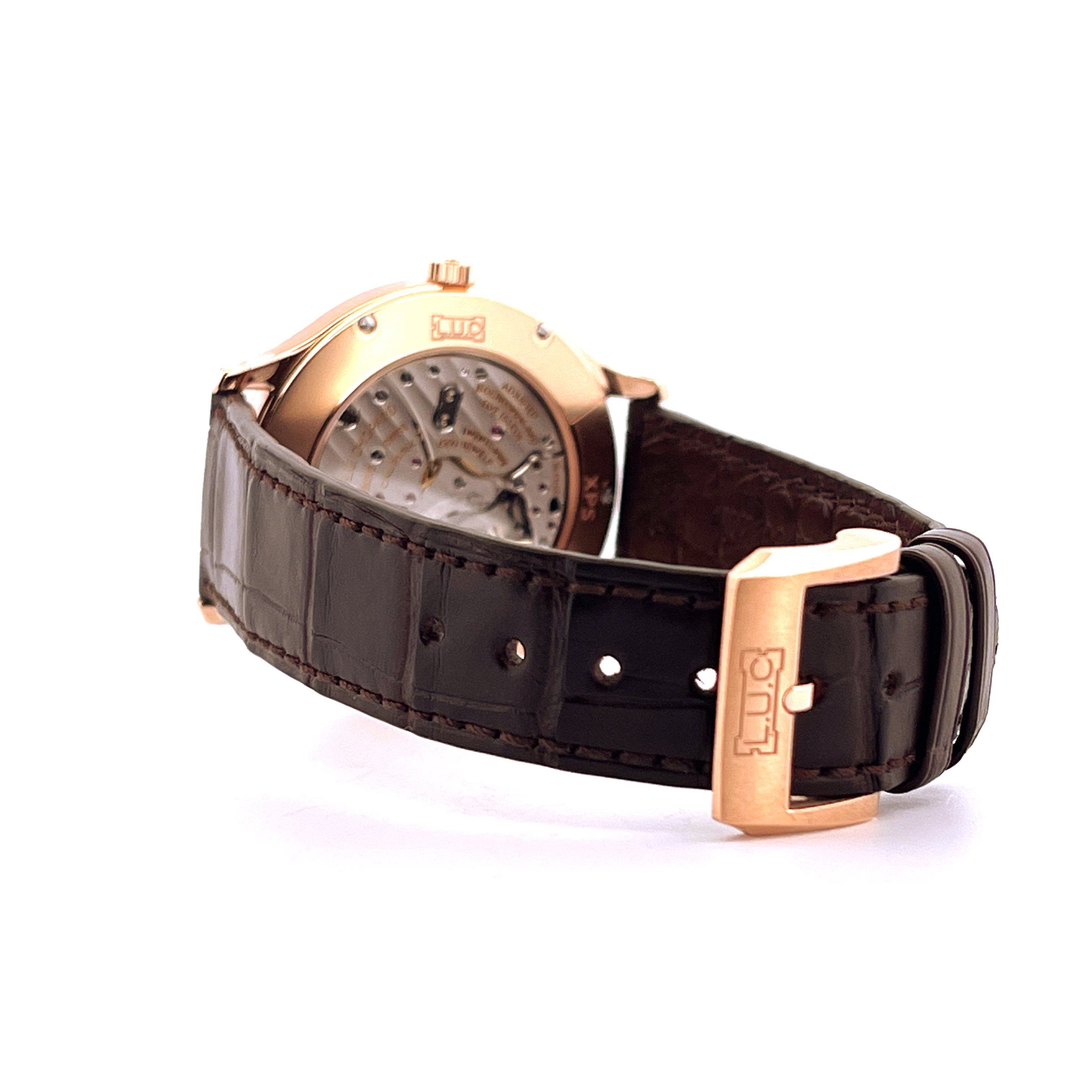 Chopard Xps L.u.c Roségold Seitenansicht mit Lederarmband und Faltschließe
