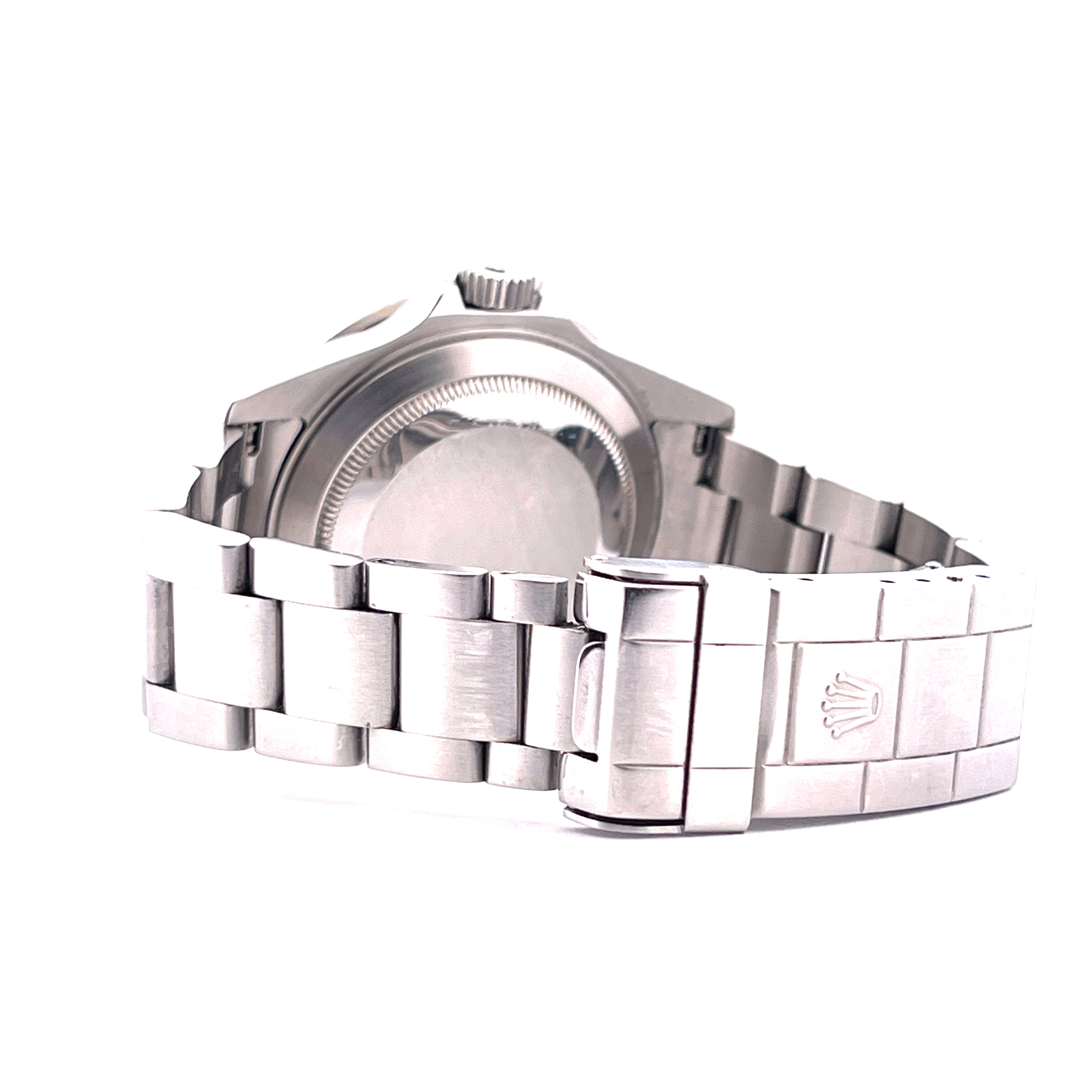 Rolex Submariner Date 16610 Stahlarmband und Schliesse im Detail vor weissem Hintergrund