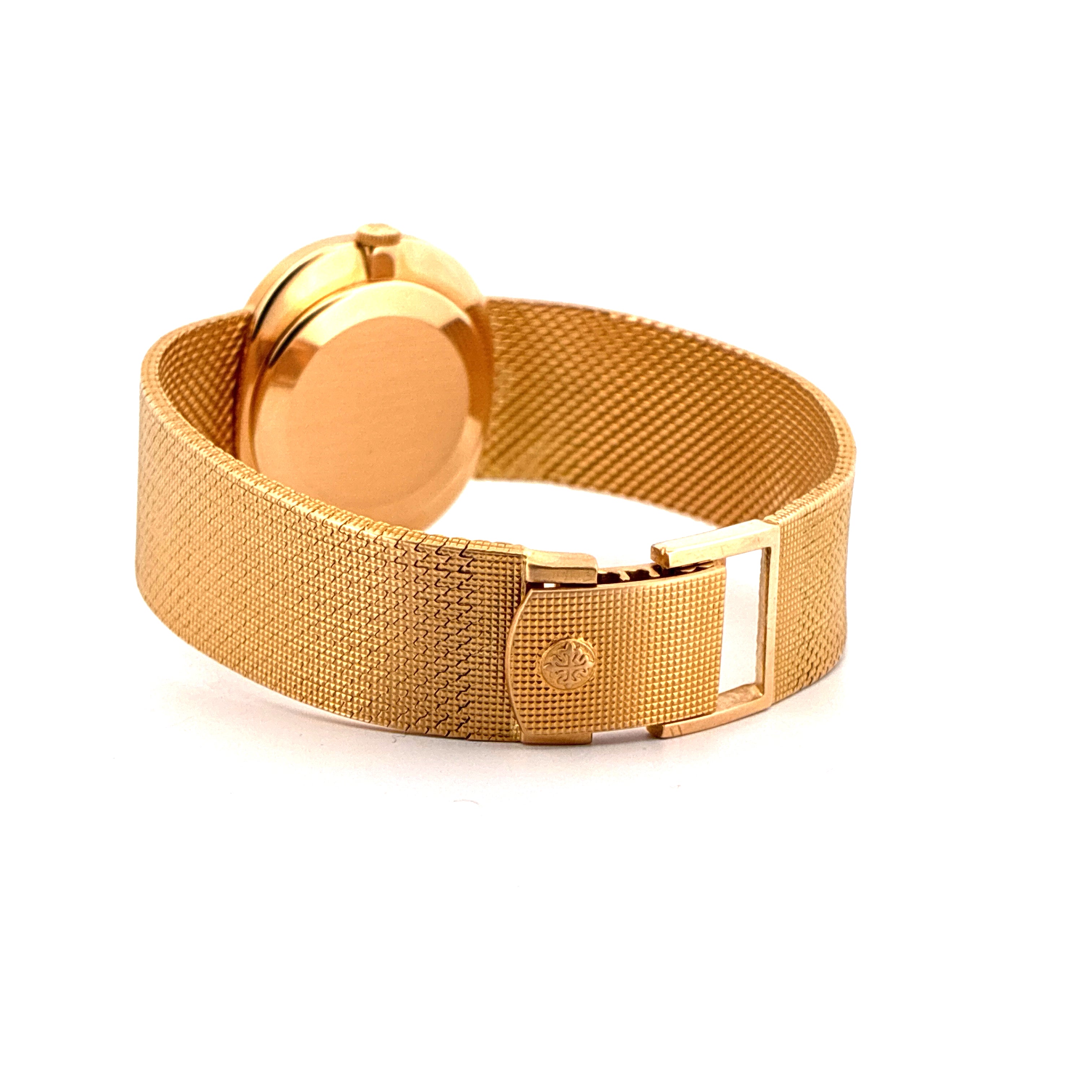 Patek Philippe Ellipse d'Or Gelbgold Vintage mit feinem Mesh-Armband und Logoschließe