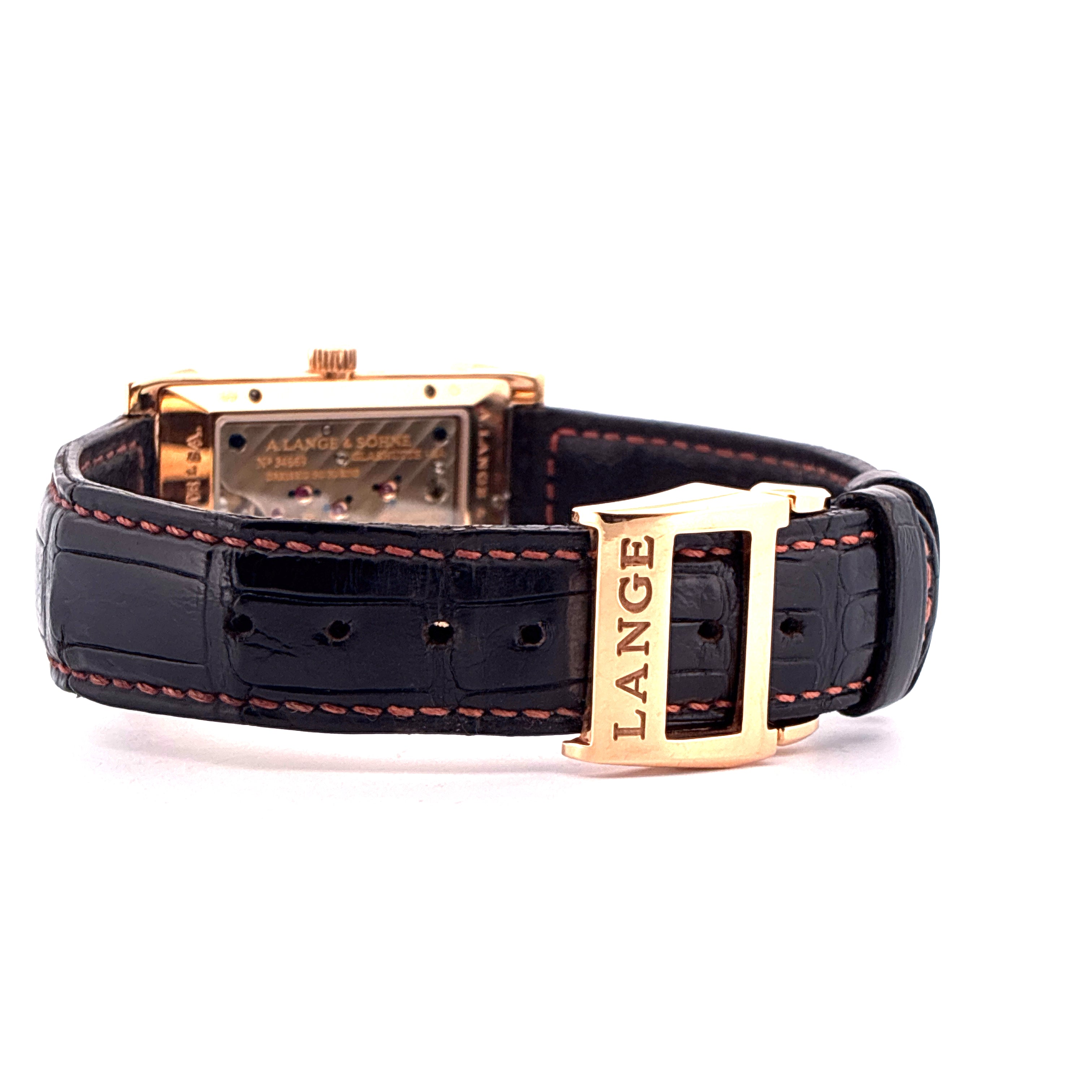 Cabaret / Folding clasp / Pin buckle / Panorama Date / Roségold / First Invoice / leather strap / Pusher / Black Dial Full-Set / 2003