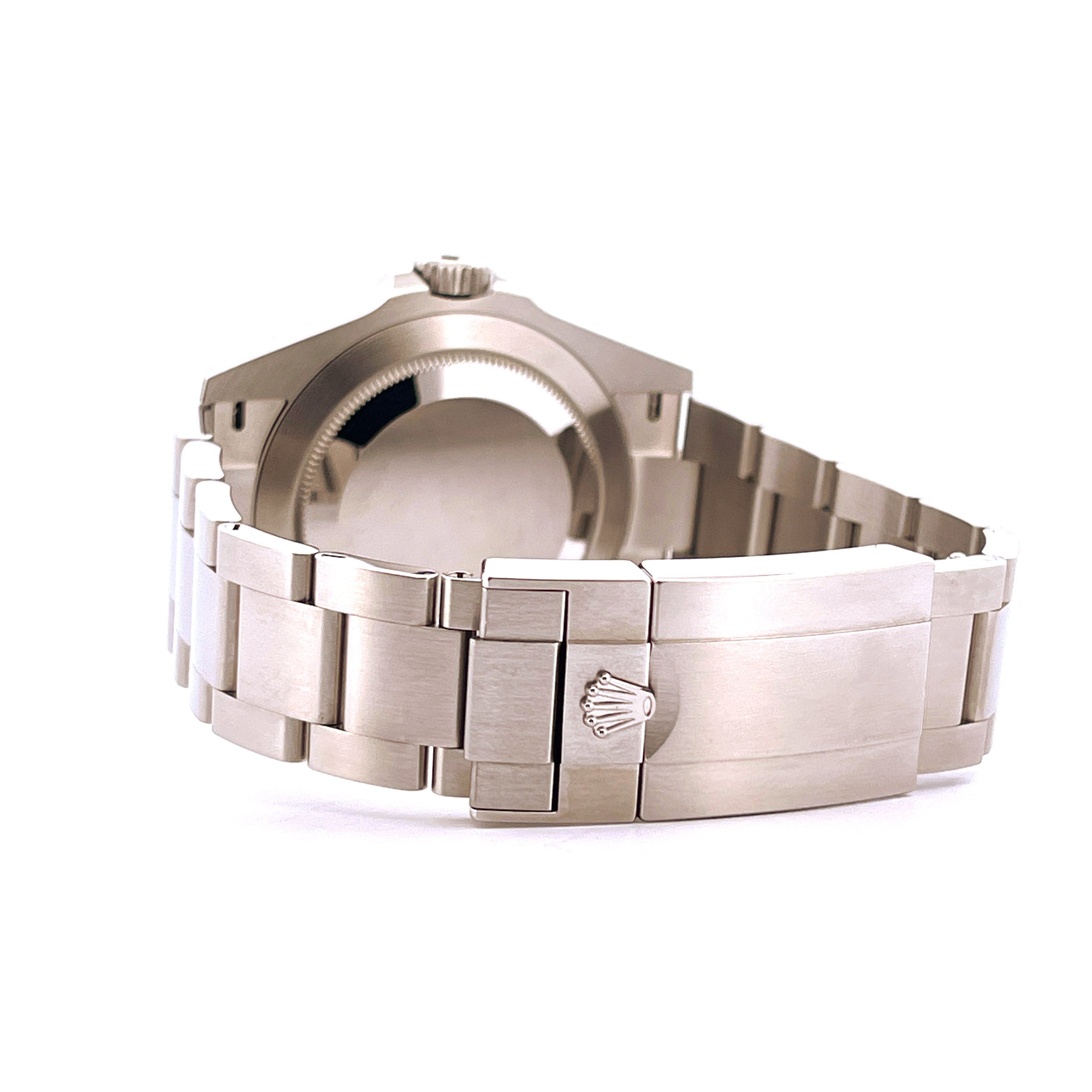 Rolex Air King 126900 Ansicht der Schließe und des Armbands aus Edelstahl