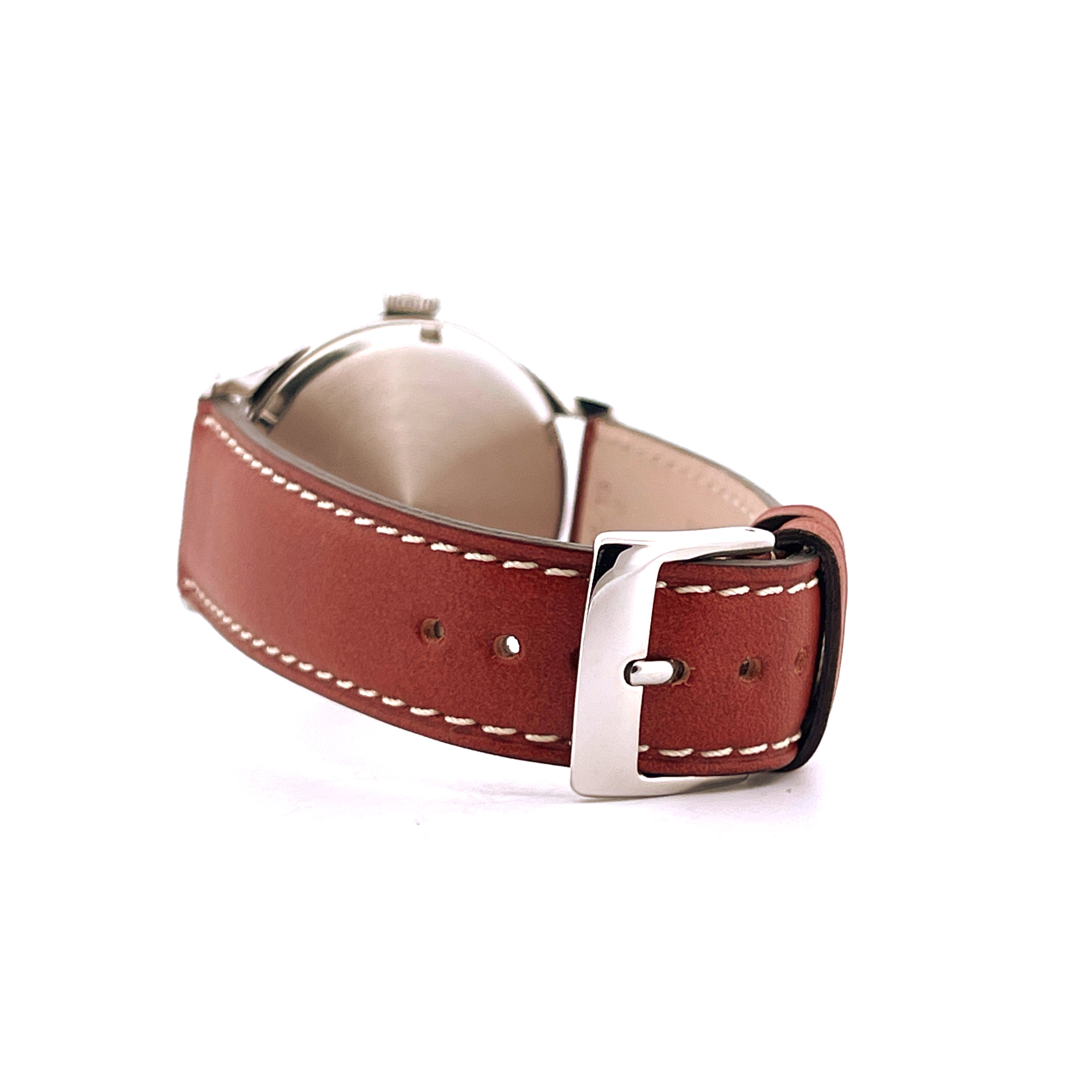 Omega Military 1944 Lederarmband und polierte Stahlschließe aus der Seitenansicht