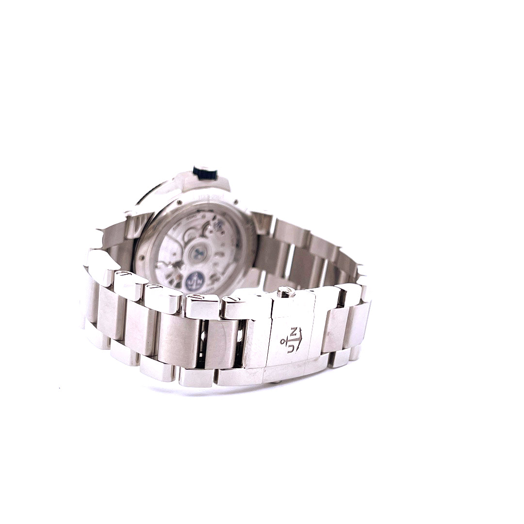 Ulysse Nardin Marine Chronometer Annual Calendar Automatik Stahlarmband Rückseite mit Uhrwerk