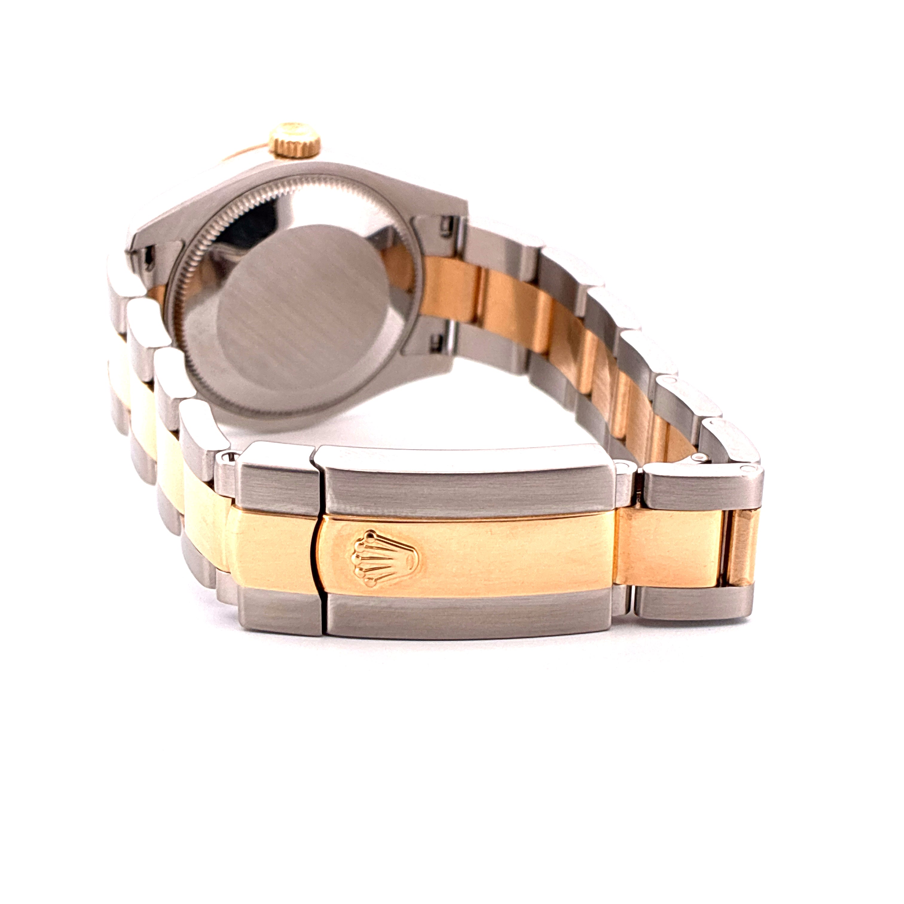 Rolex Datejust 31 Stahl Gold Rückansicht mit Armband und Schließe