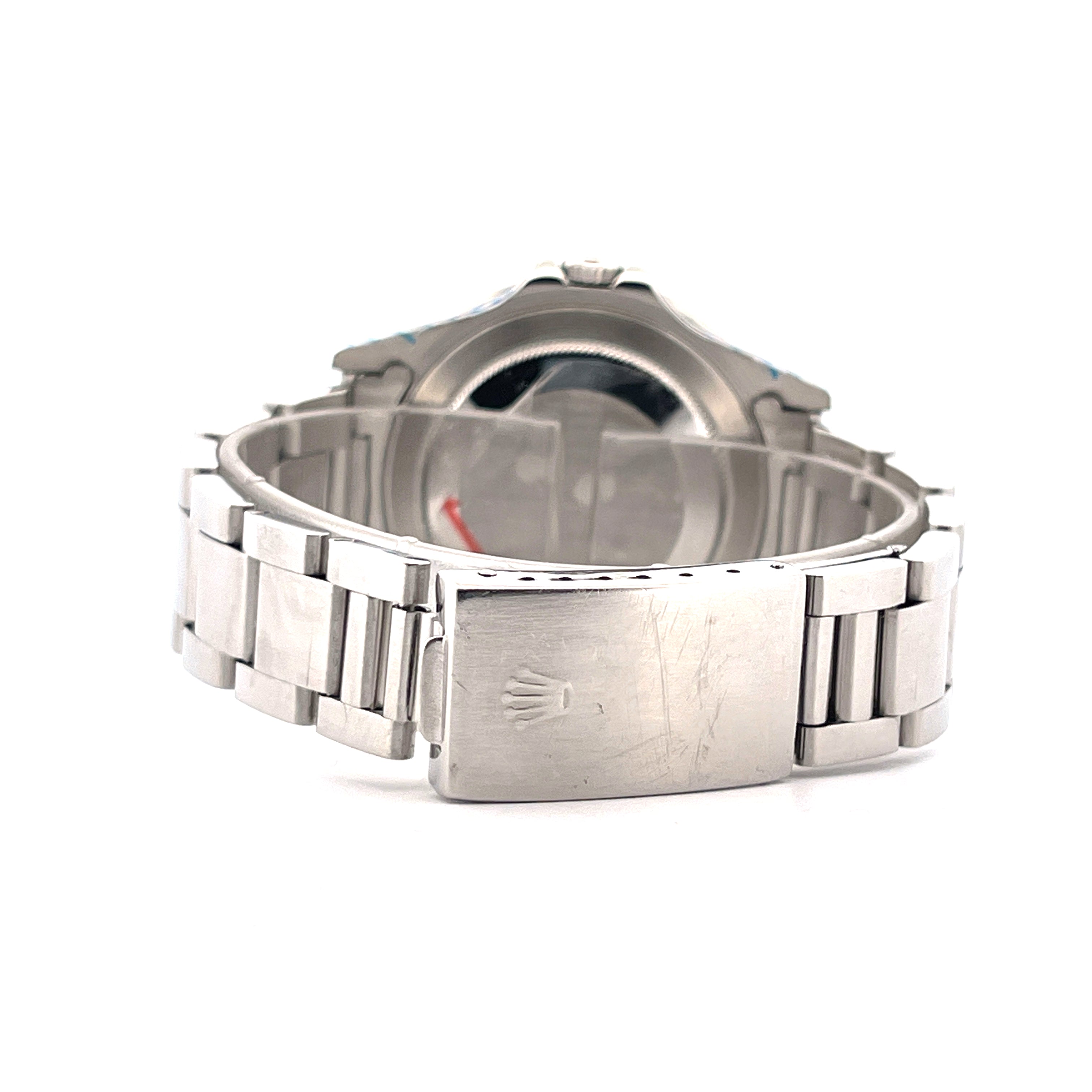 Rolex GMT-Master Pepsi 16700 Rückansicht mit Stahlschließe und Gehäuse aus Stahl