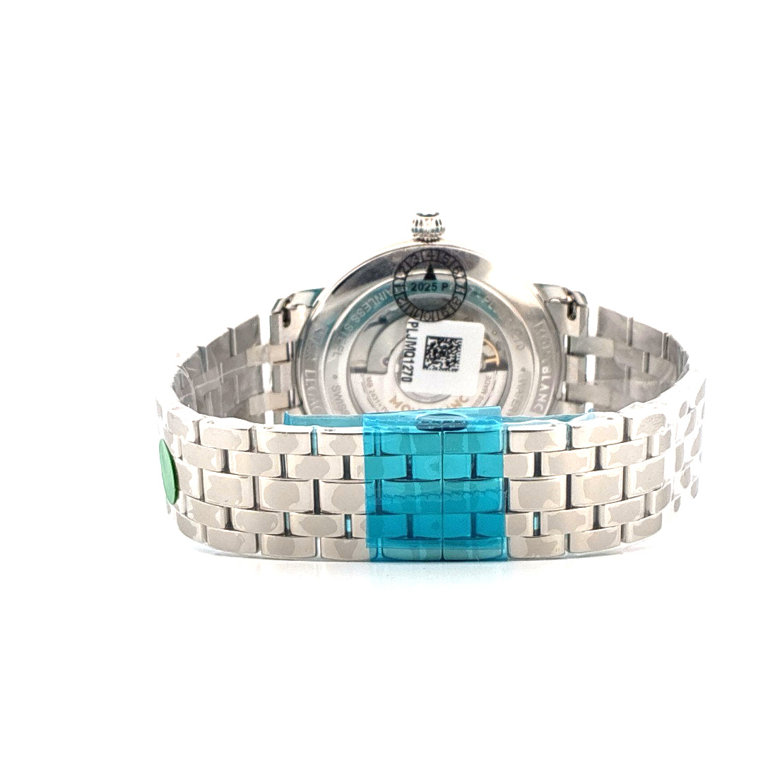 Montblanc Star Legacy 1786 Edelstahlarmband mit Schutzfolie und Rückseite der Uhr