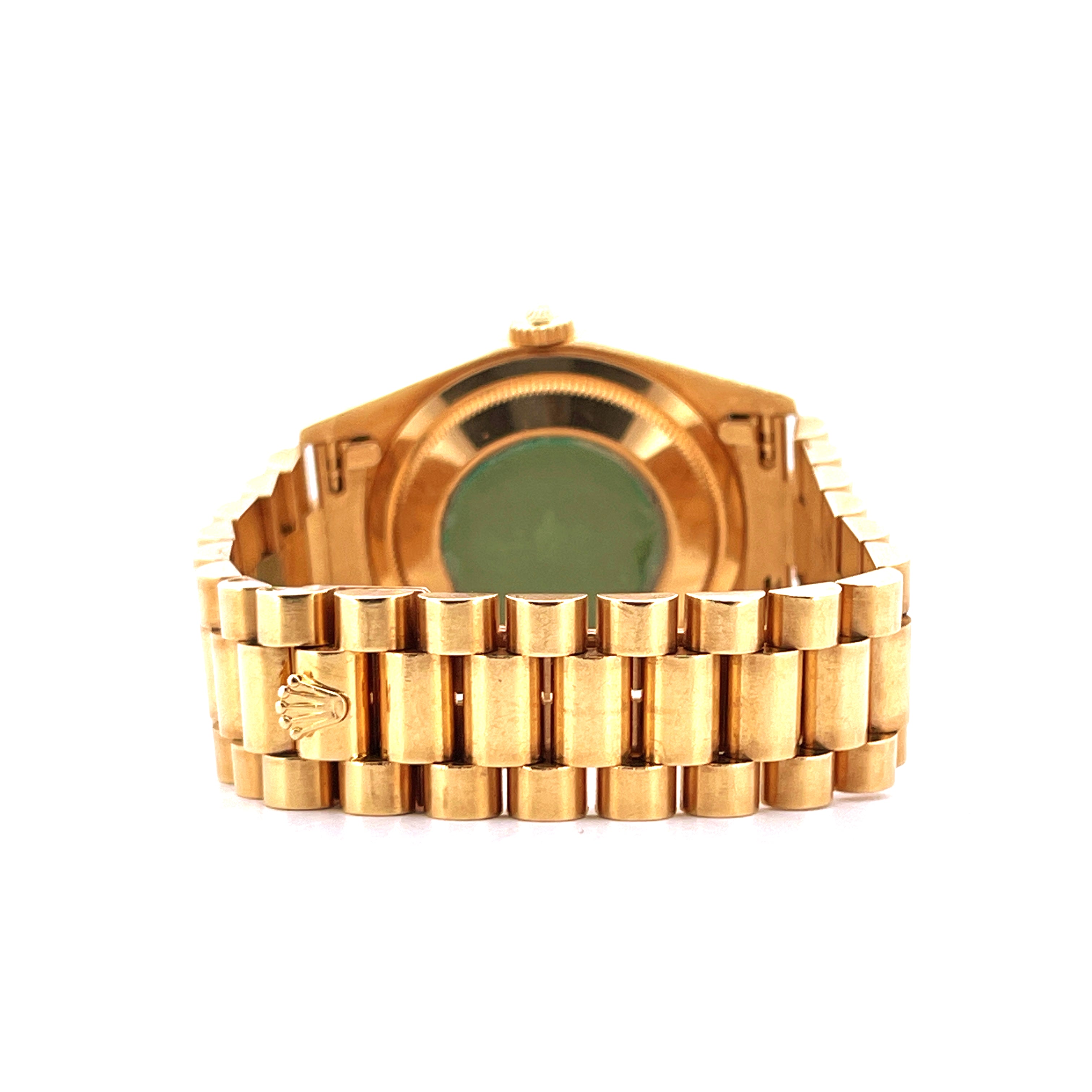Rückansicht einer goldenen Rolex Day-Date 36 Ref. 18238 mit Jubilé-Armband