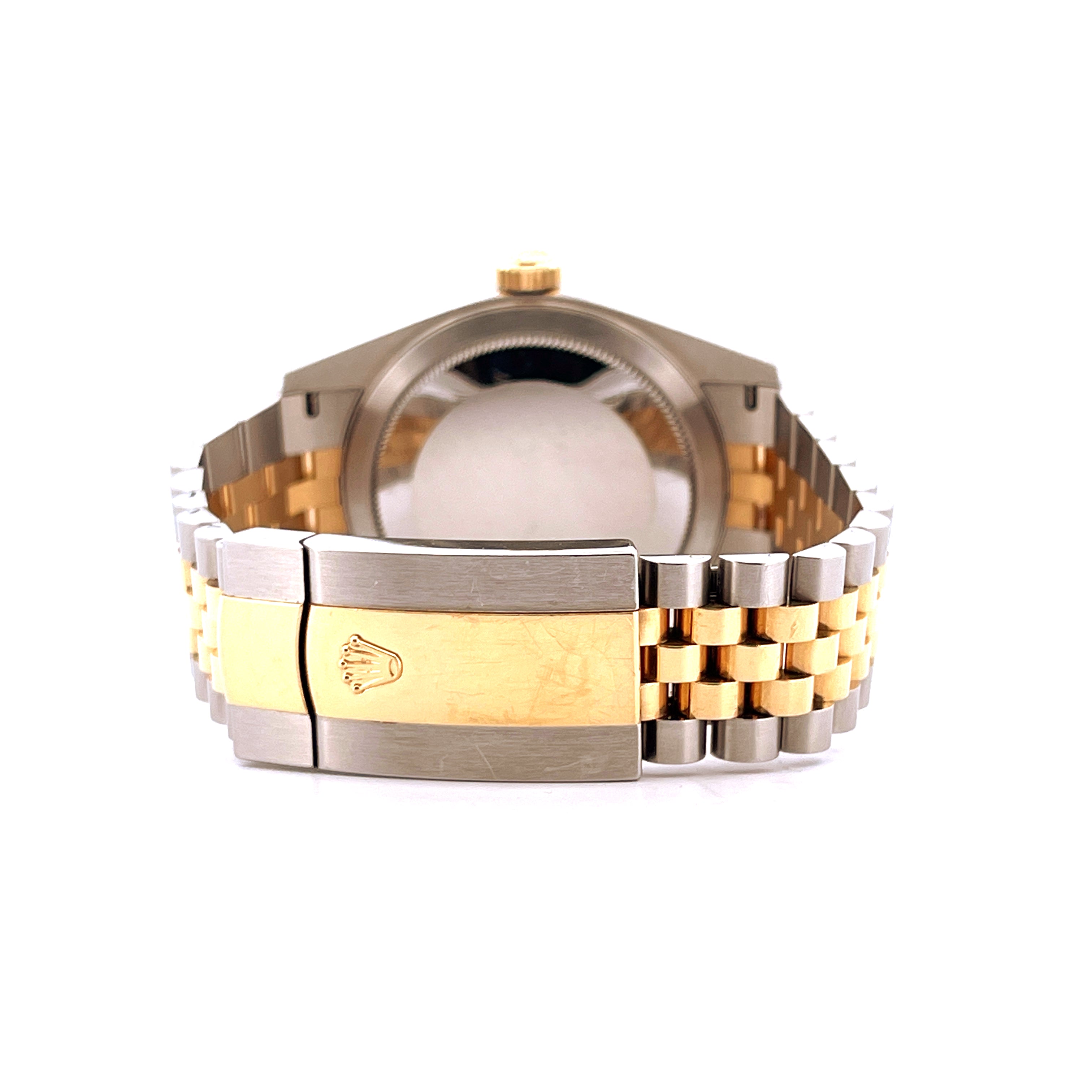 Rolex Sky-Dweller Steel & Gold Jubilee von hinten mit Fokus auf die Schließe