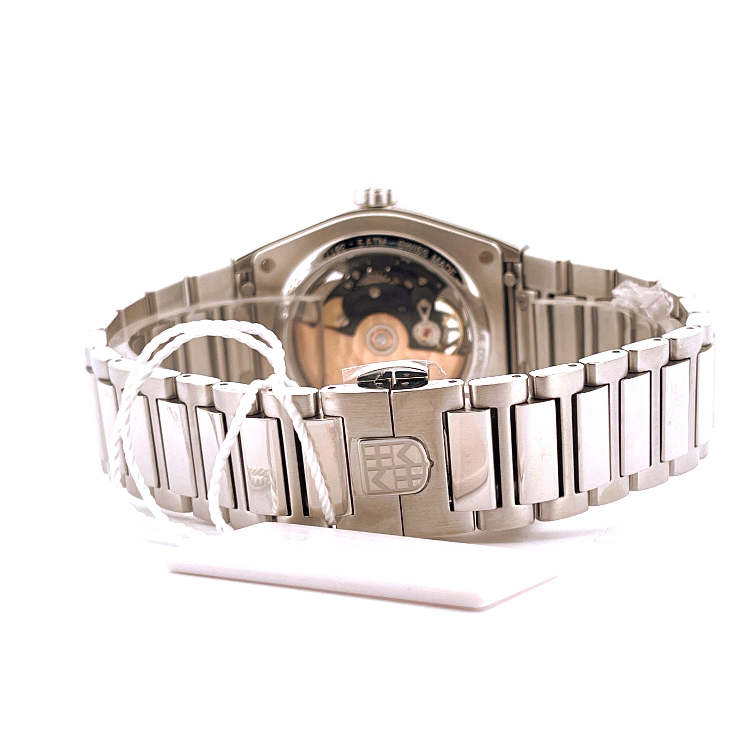 Frederique Constant Highlife Automatic Skeleton Blue mit Edelstahluhrband und durchbrochener Rückseite