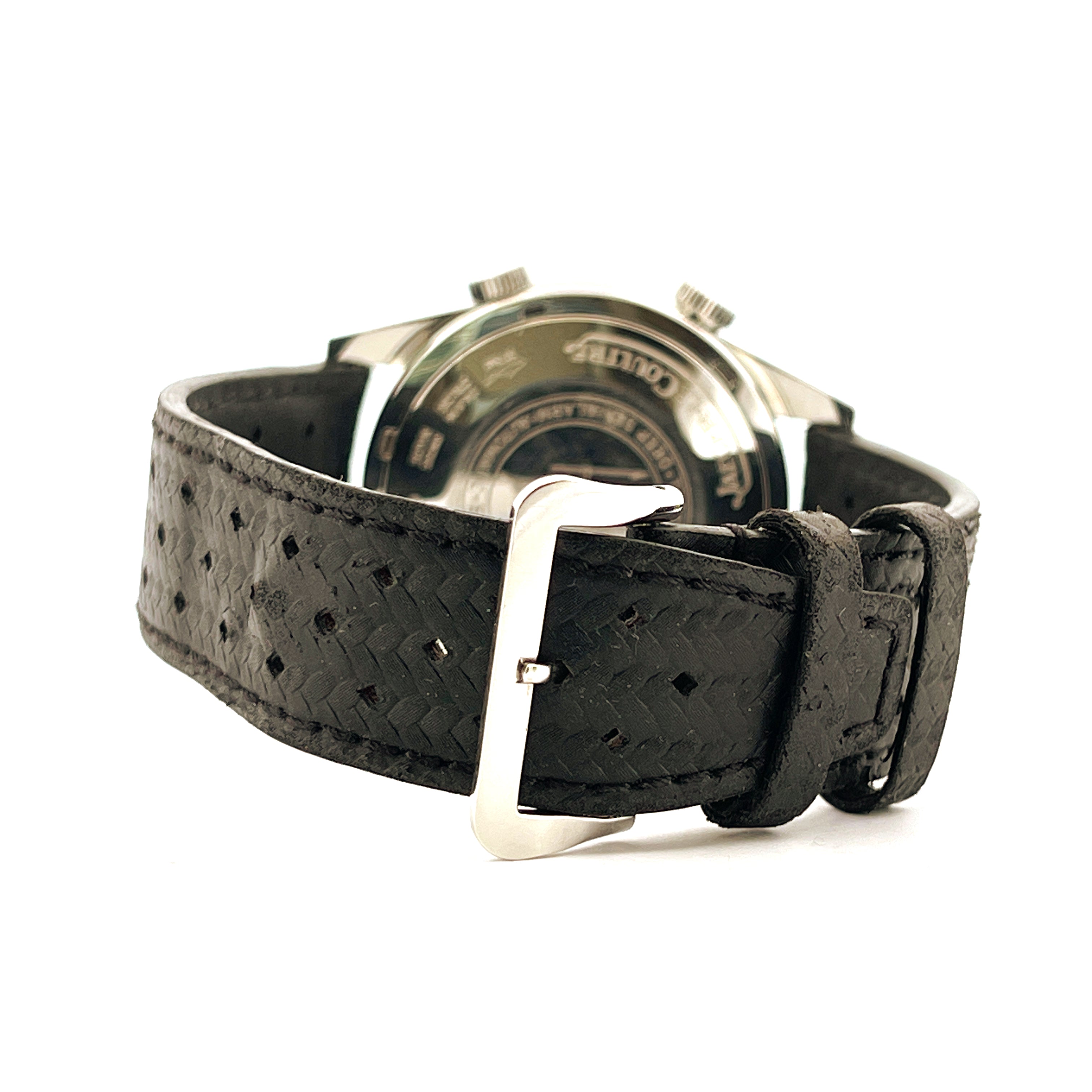 Jaeger LeCoultre Memovox Tribute To Deep Sea Automatik aus Edelstahl mit schwarzem Armband und Schließe