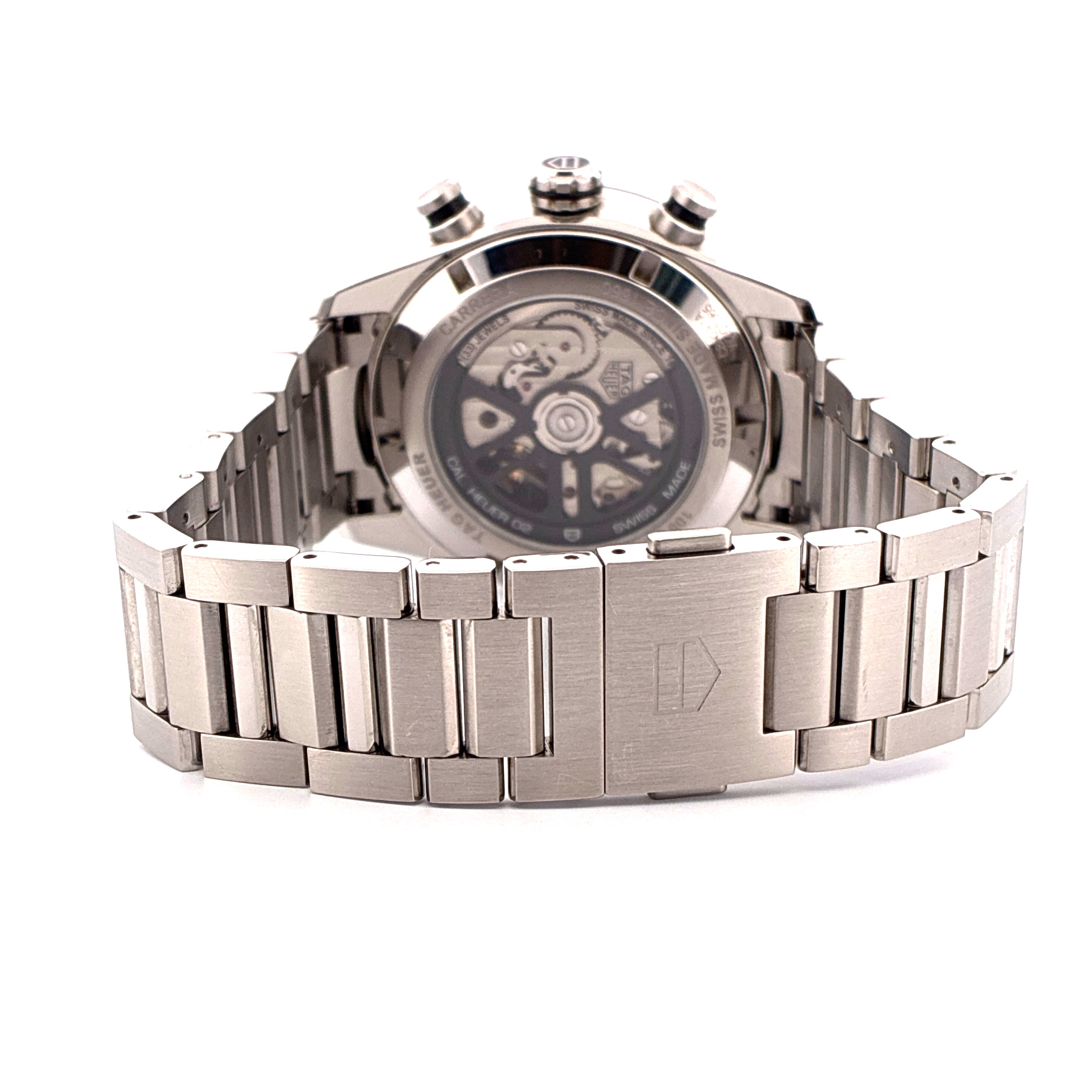 Tag Heuer Carrera Stahl Automatik mit Sichtboden und integriertem Metallarmband