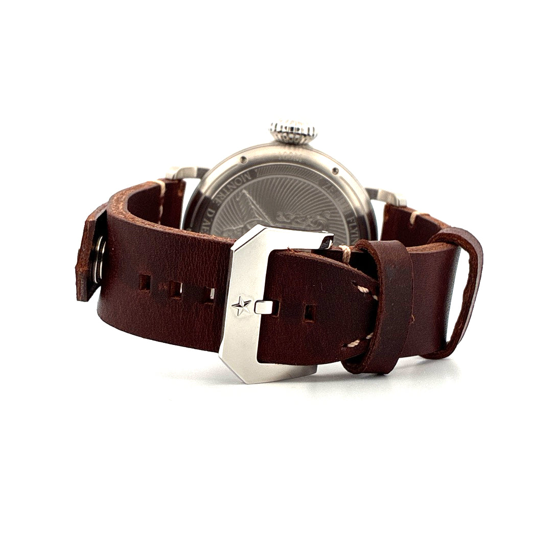 Zenith Type 20 Blueprint Limited Edition Armbanduhr mit braunem Lederarmband und Zenith-Schließe