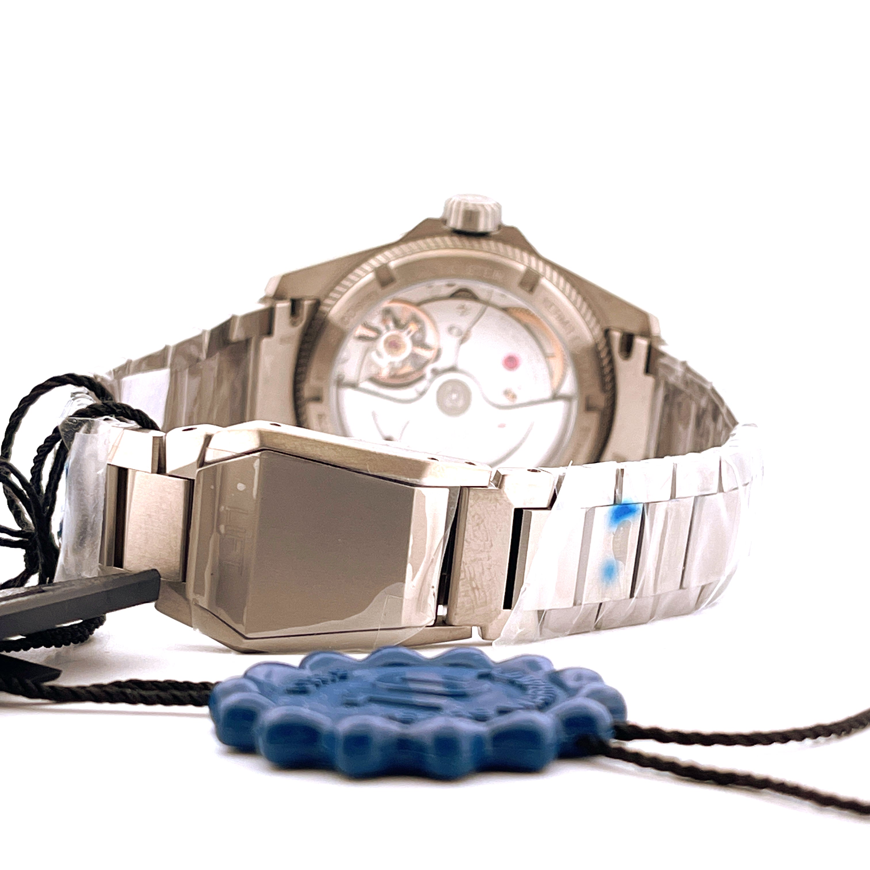 Oris Pro Pilot x Kermit Rückseite mit Sichtboden und Titanarmband neu mit Schutzfolie