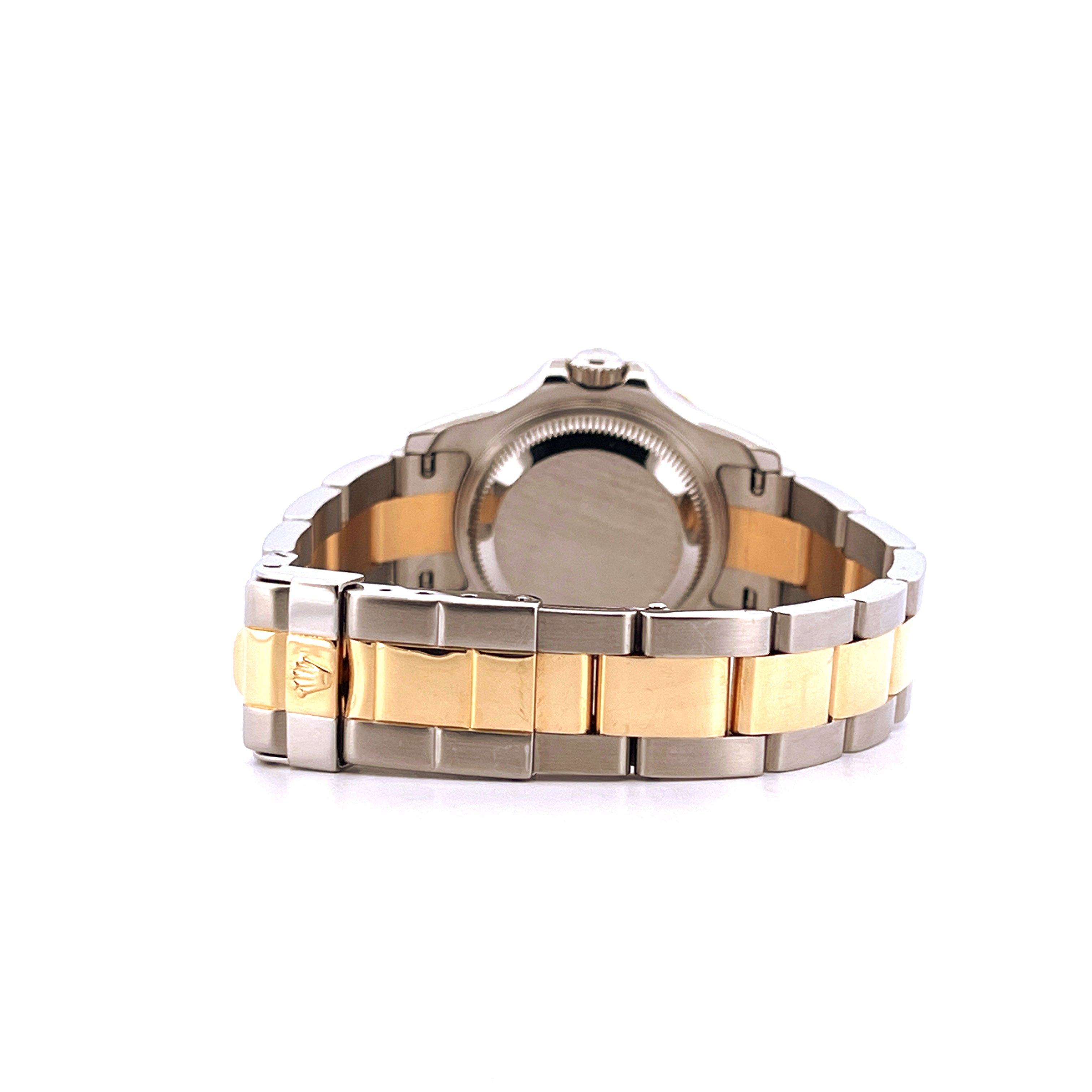 Rolex Yacht-Master 29 mm Bicolor-Uhr, Rückseitenansicht des Armbands mit Stahl und Gelbgold